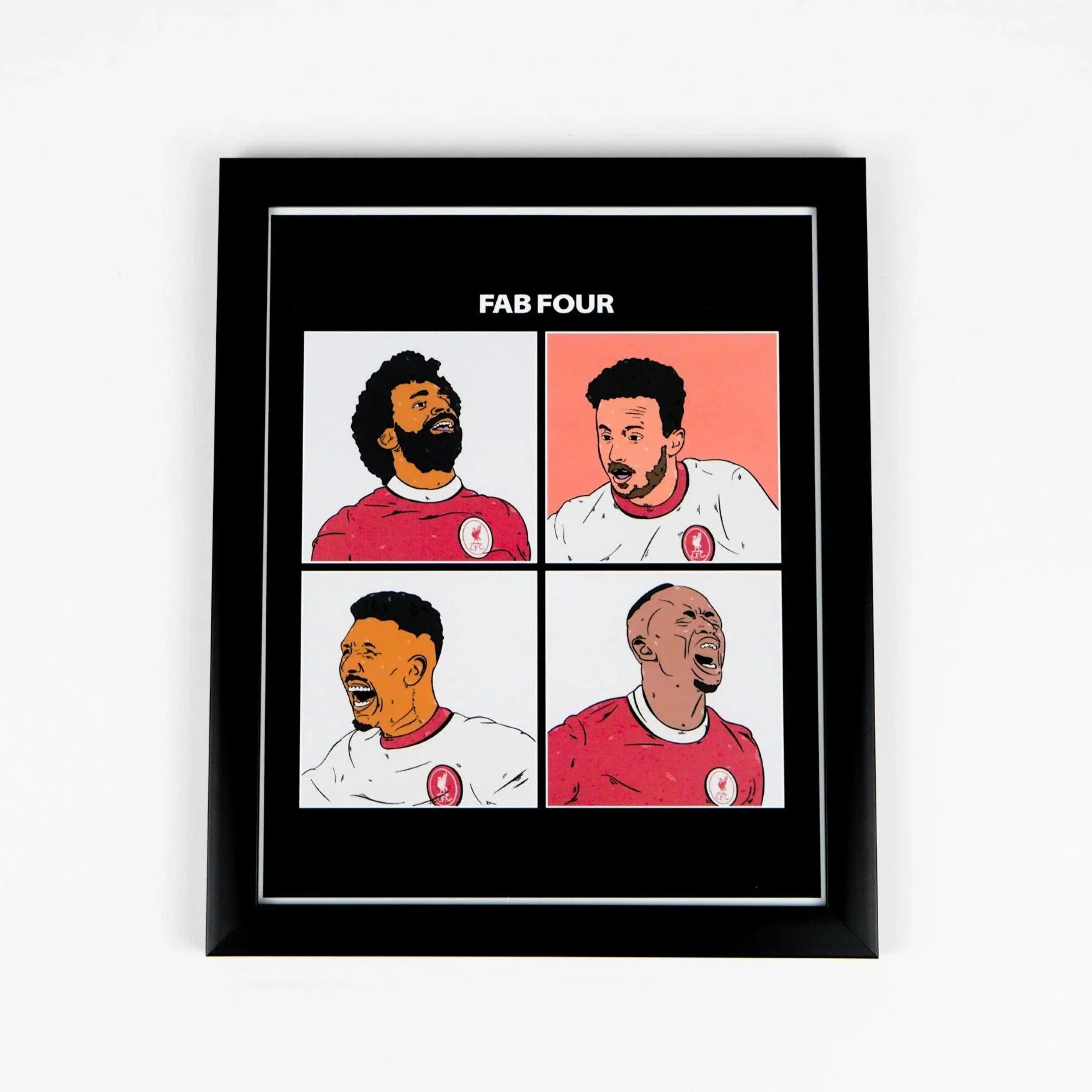 Liverpool FC Poster Front 4 Salah, Mane, Firmino, Jota Art Print Framed Art Print (10x8 ins) - £22.00