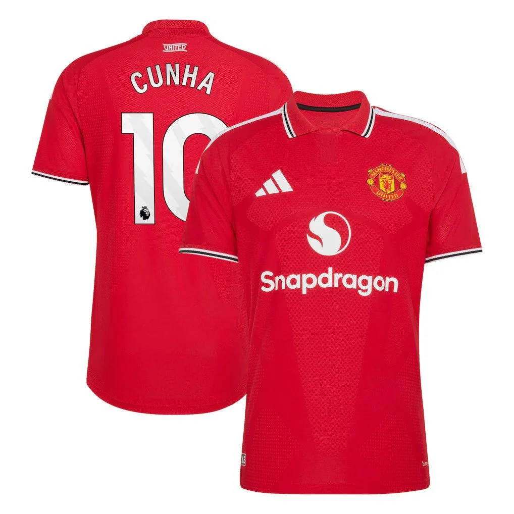 Manchester United adidas Home Authentic Shirt 2026-27 | Cunha 10 - £120.00