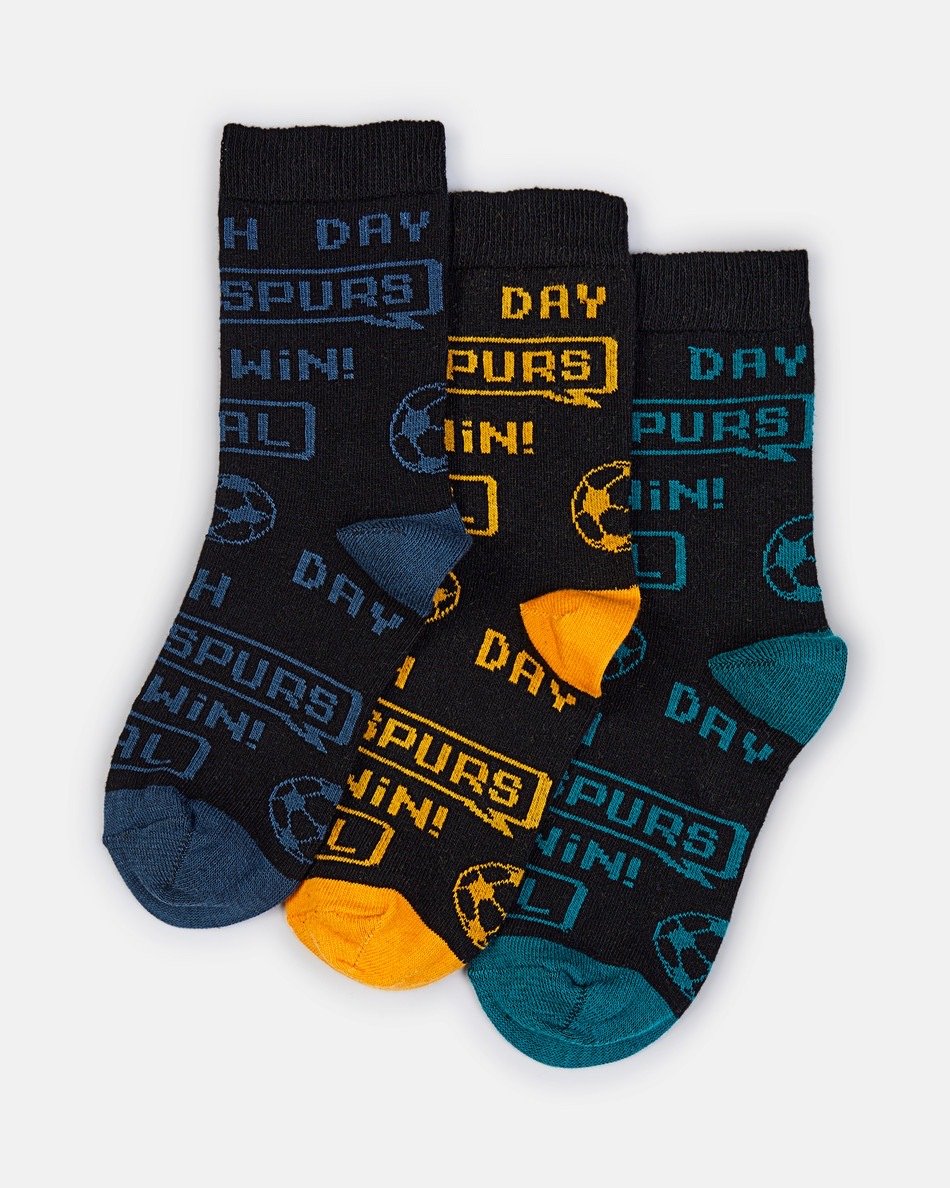Spurs Kids Football Print Socks Pack of 3 - £10