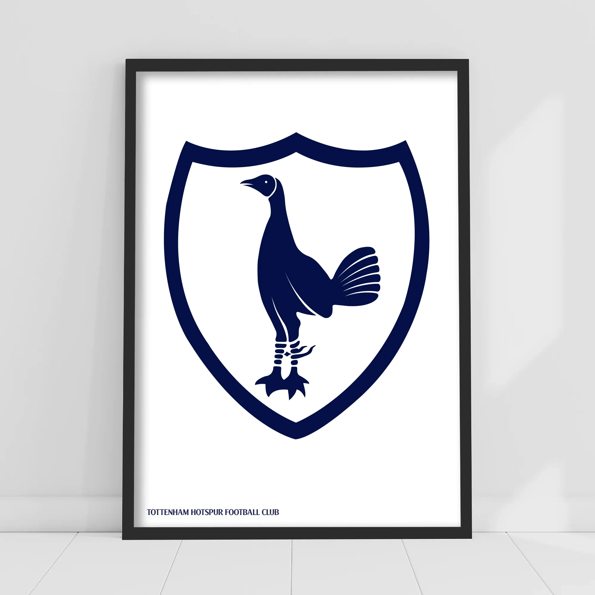 Tottenham Hotspur FC | Retro Shield Crest Poster Wall Art | A3 Framed Art Print - £24.99