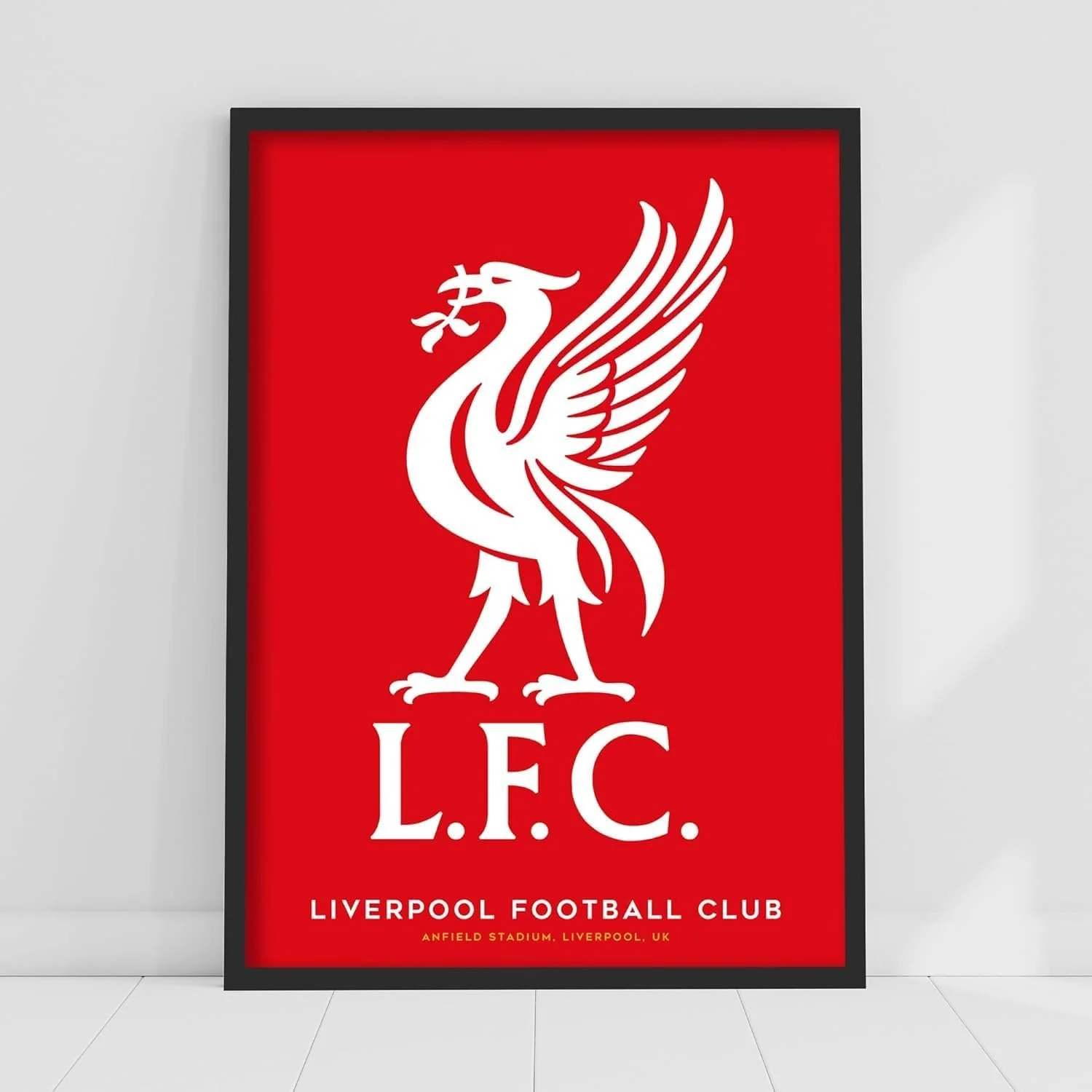 Liver Bird Red Background Poster LFC Football Art (21cm x 29.7cm - A4) Framed - £11.99