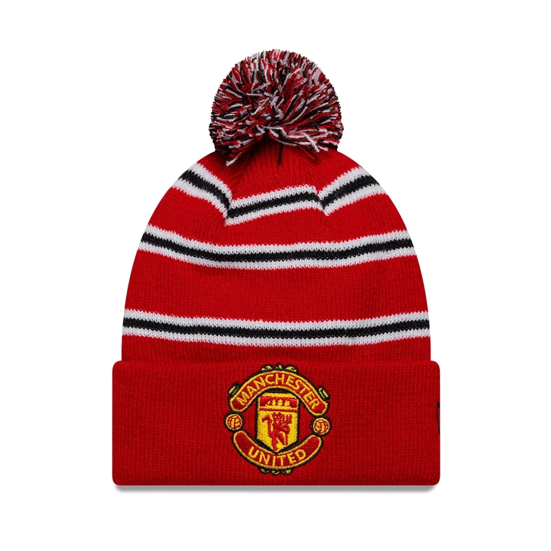 Manchester United FC Infant Stripe Red Cuff knit Beanie Hat - £19.00