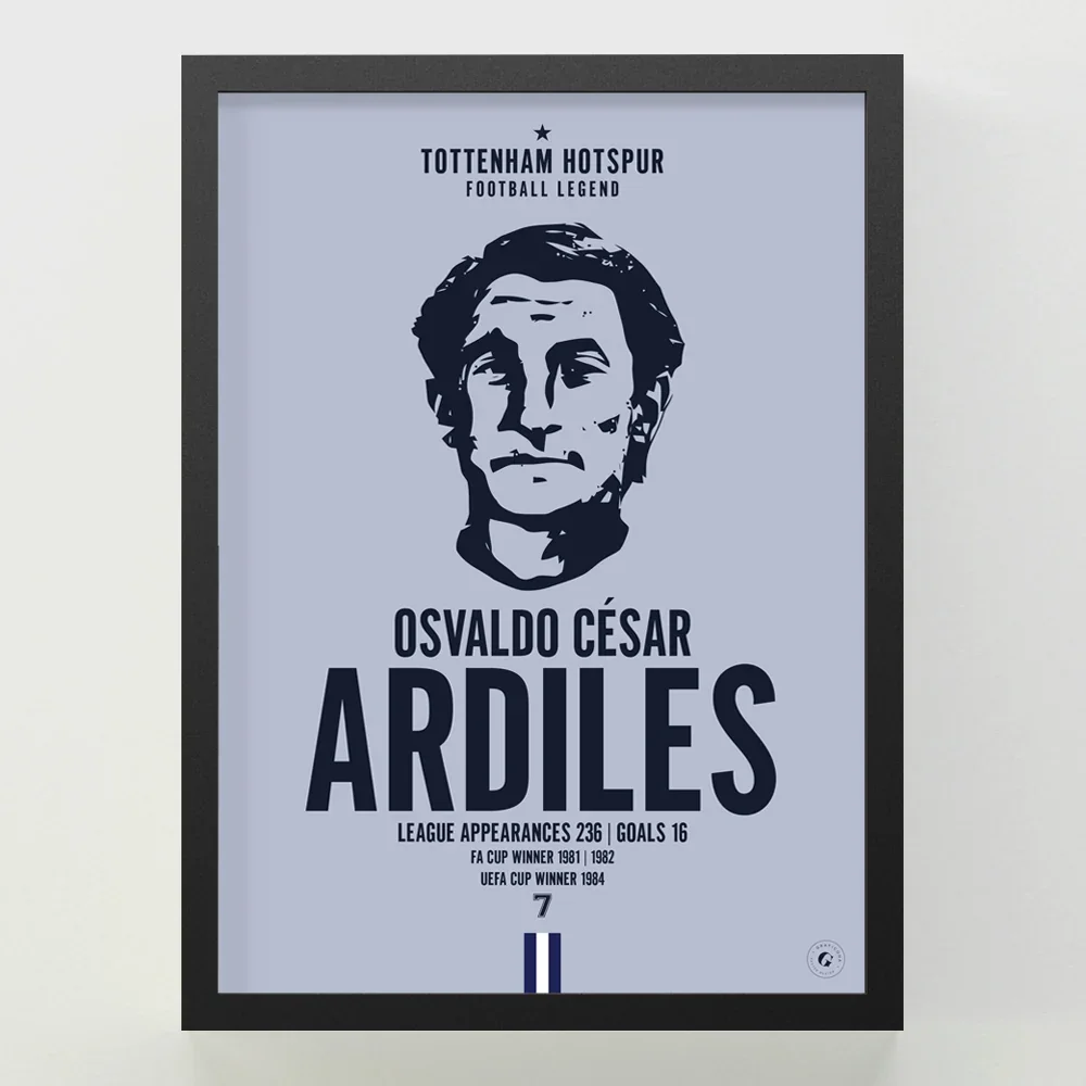 Osvaldo Ardiles Tottenham Hotspur Football Legend Iconic Portrait Print A4 Framed
 £44.99 