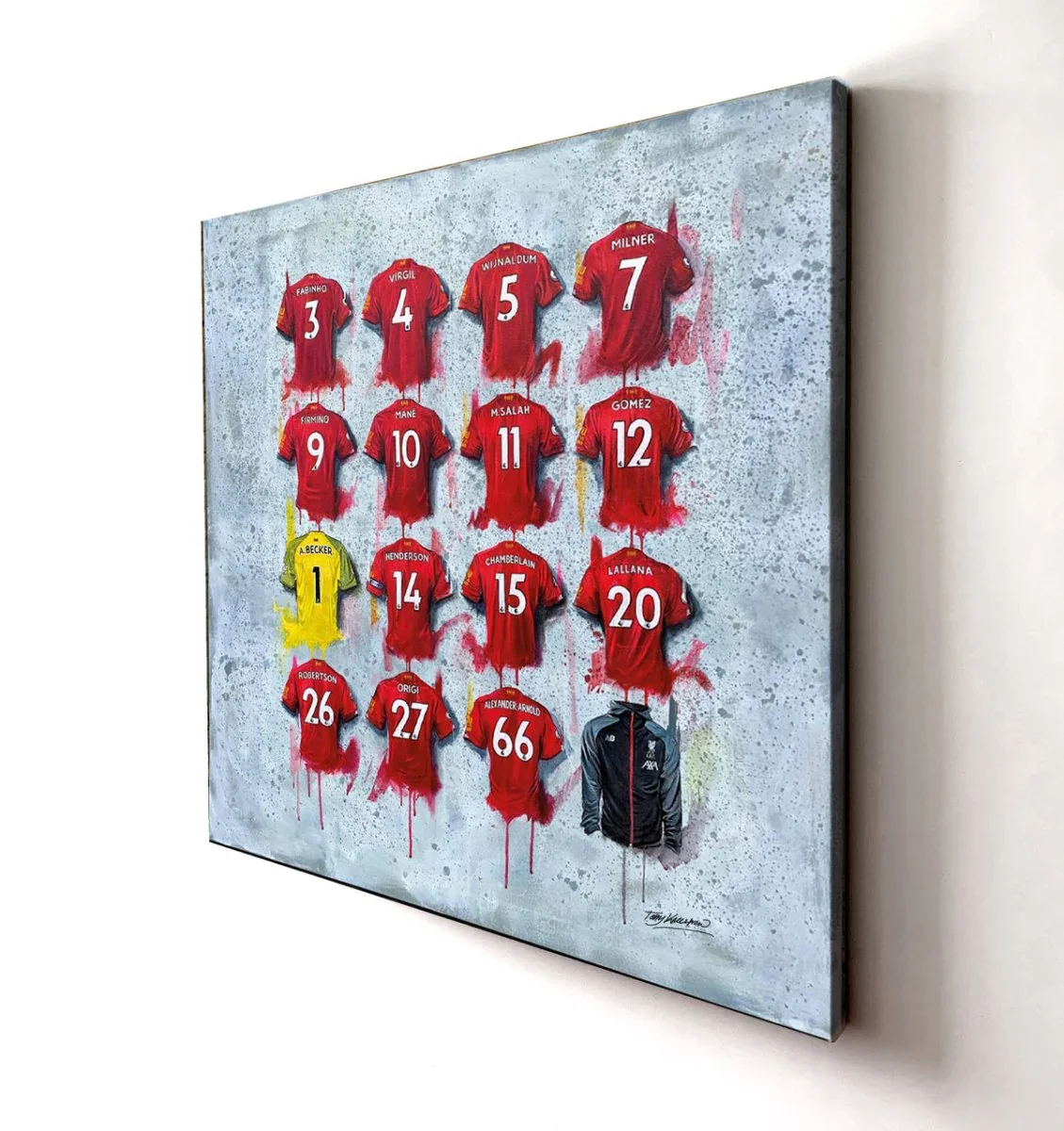 Liverpool FC 19/20 Champions Shirts 40x40 Canvas | Terry Kneeshaw Art | Framed 40in x 40in Canvass Wall Art - £164.99