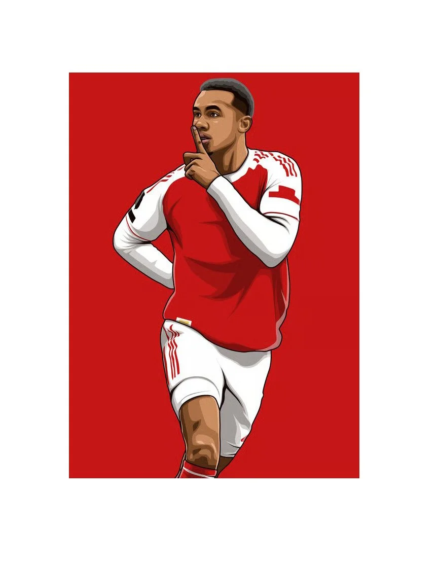Gabriel Magalhães | Arsenal FC | 21cm x 30cm Canvas Wall Art - £32.57
