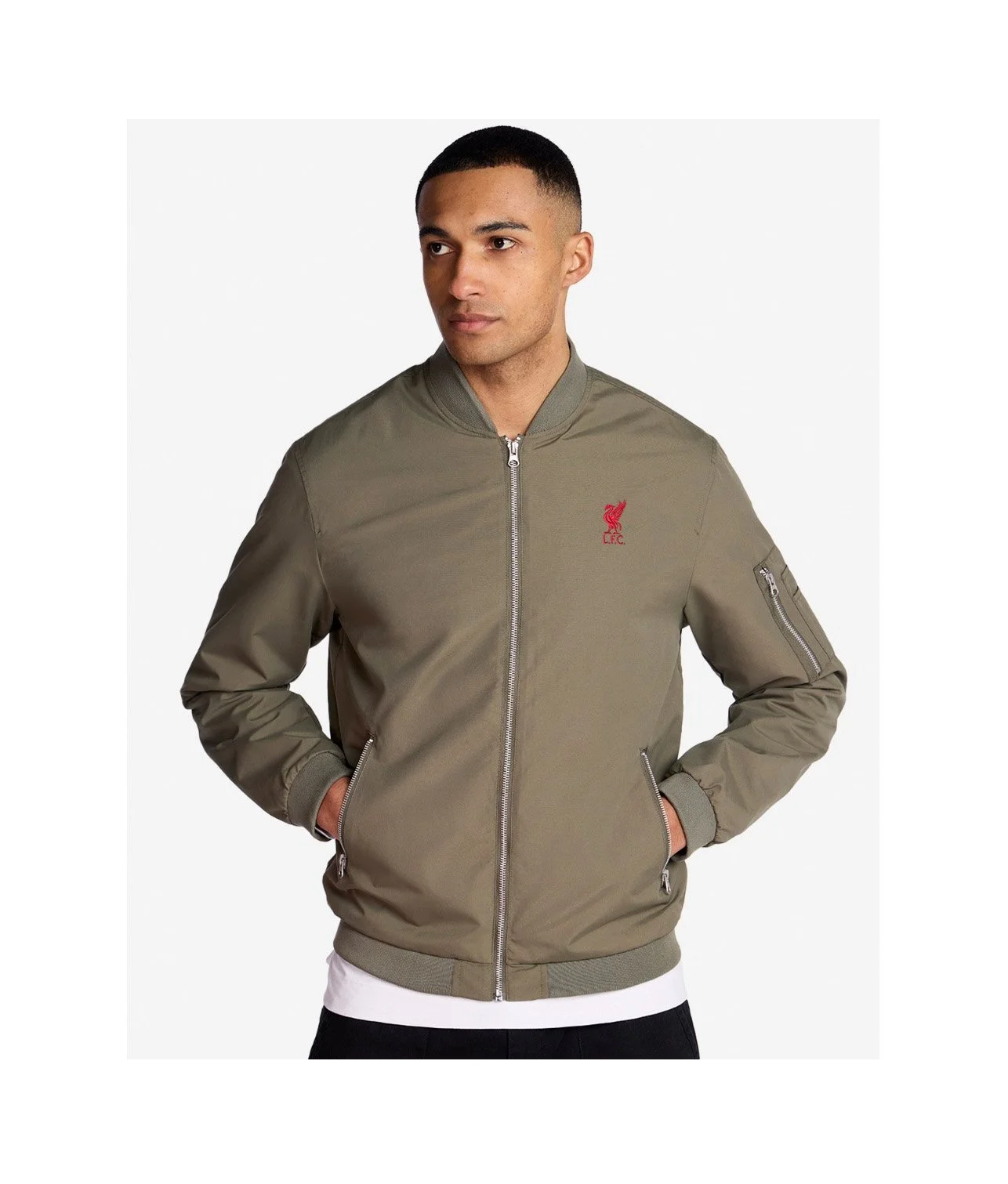 LFC Mens Bomber Jacket Khaki - £65.00