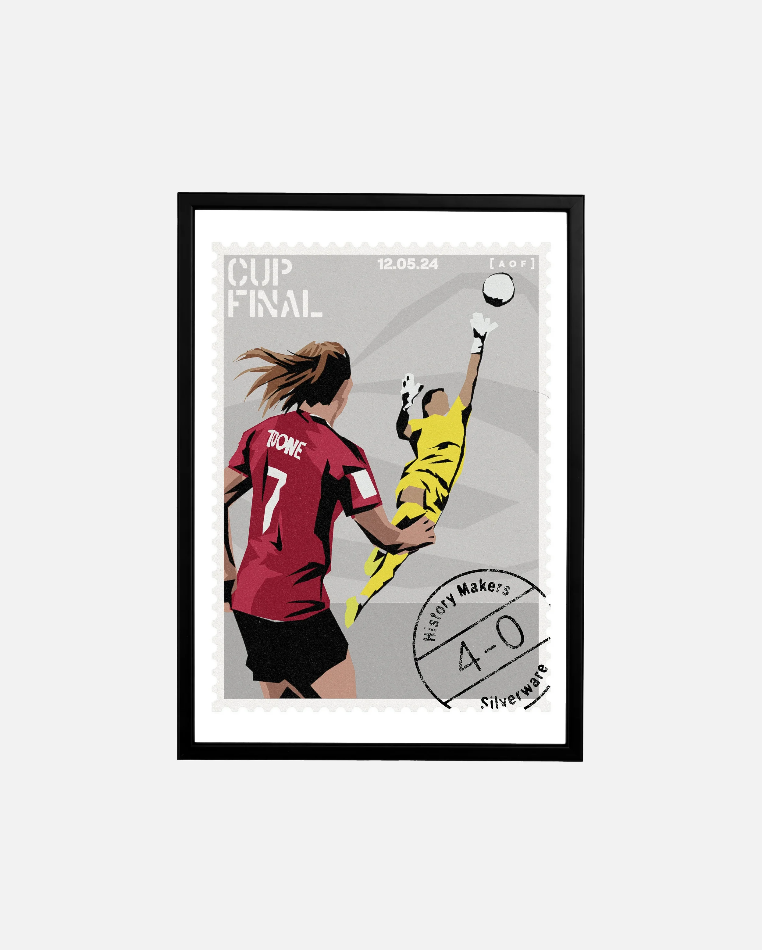 Women's Cup Final | Manchester United FC | A3 Framed Art Print - £44.00