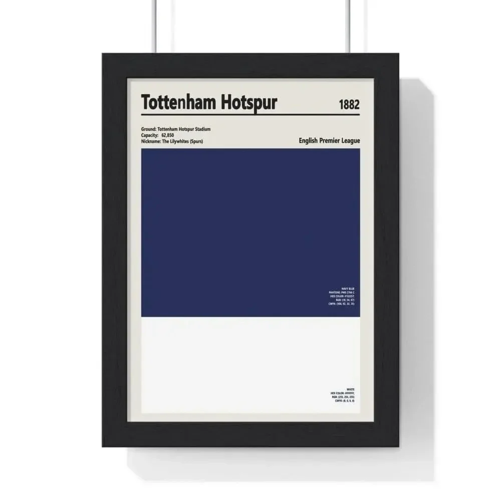 Tottenham Hotspur Colour Swatch Print | A5 Framed Wall Art - £19.99