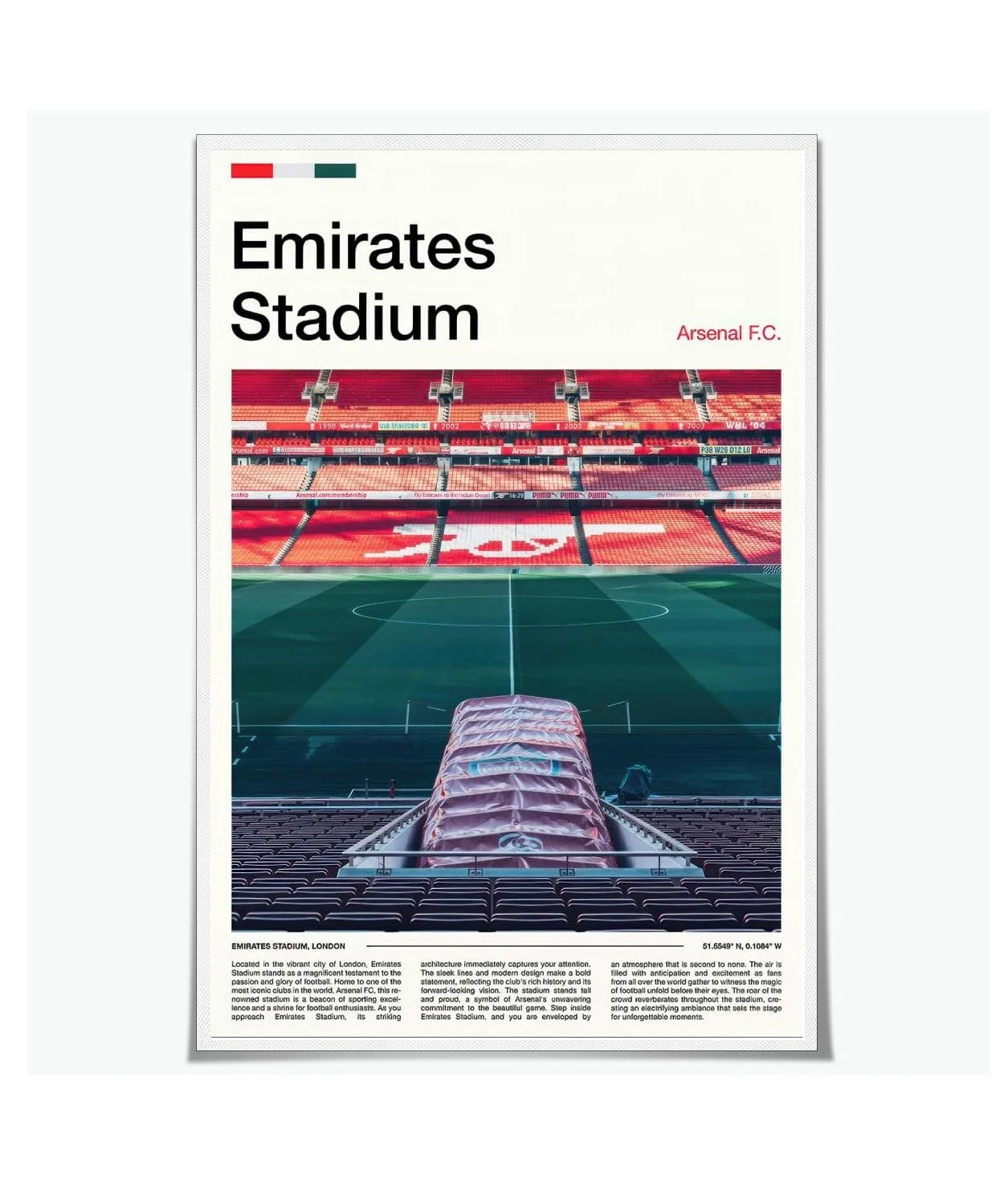 Arsenal Emirates Stadium Poster Decor 12x18inch Unframed - £13.77