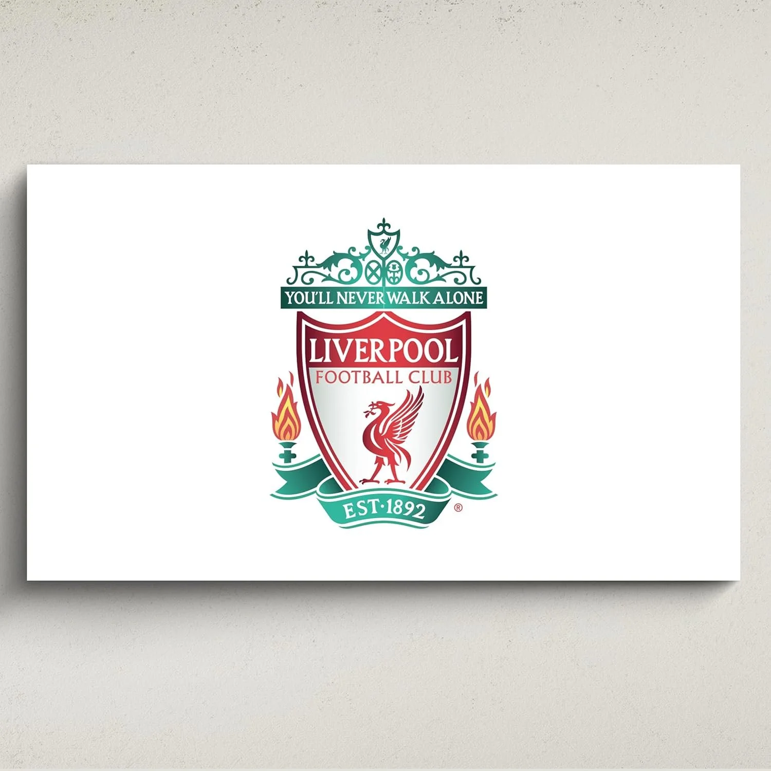 Liverpool FC Acrylic Wall Art - Small (65cm (w) x 40cm (h) - Full Colour Crest on White - £36.48