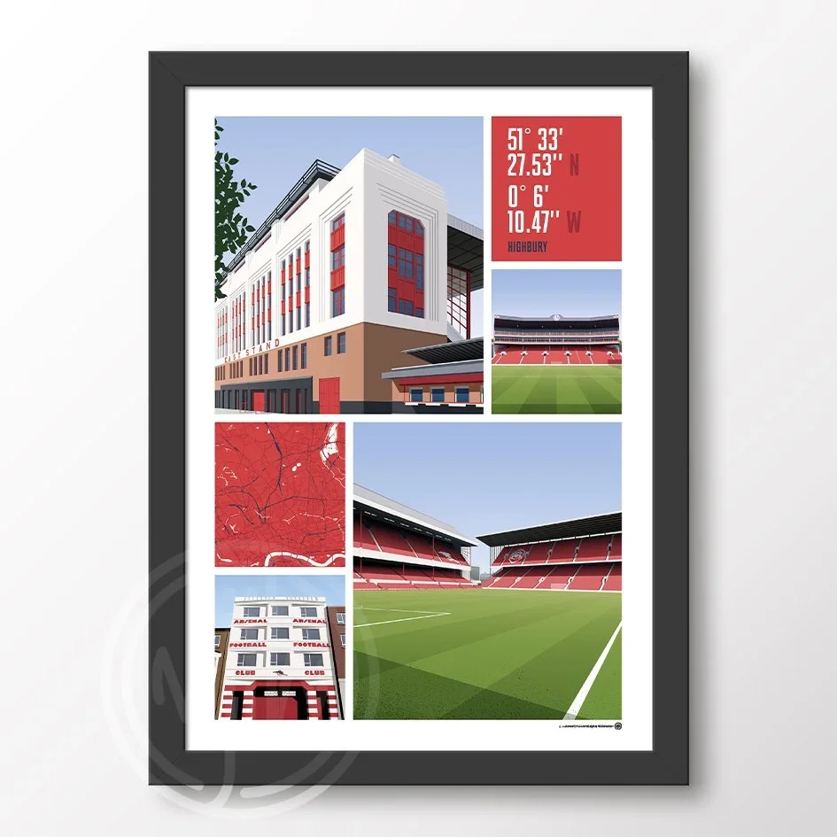 Arsenal Views Of Highbury Poster A2 Framed
 £72.00 