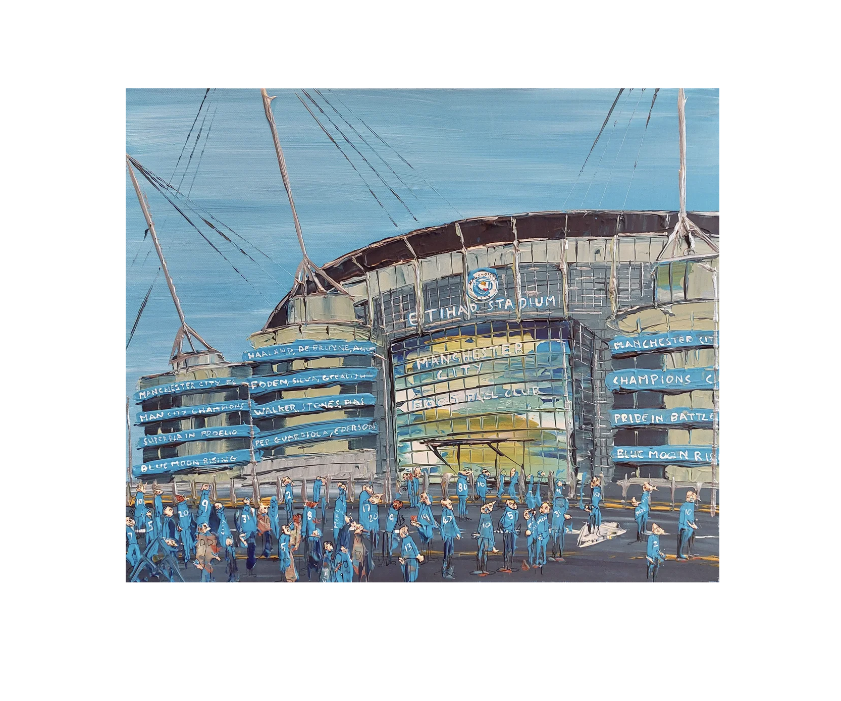 Man City Blue Army Andrew Alan Matthews Art A3 Fine Art Limited Edition - £50.00