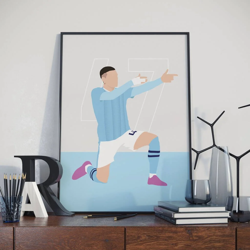 Phil Foden Celebration Man City Print A4 Framed - £38.00