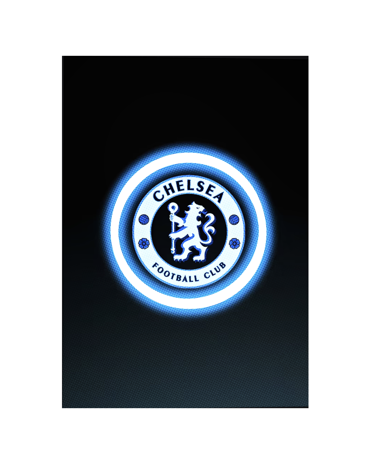 Chelsea FC Logo Metal Poster | Matte with Graphite Frame | 17.7in x 12.6in - £49.99