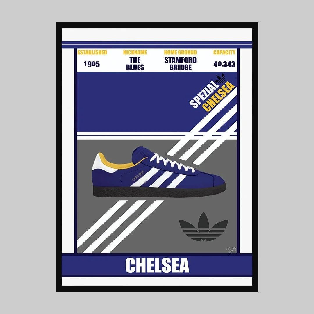 Chelsea Print - Spezial Football Trainer A3 Unframed
 £19.99 