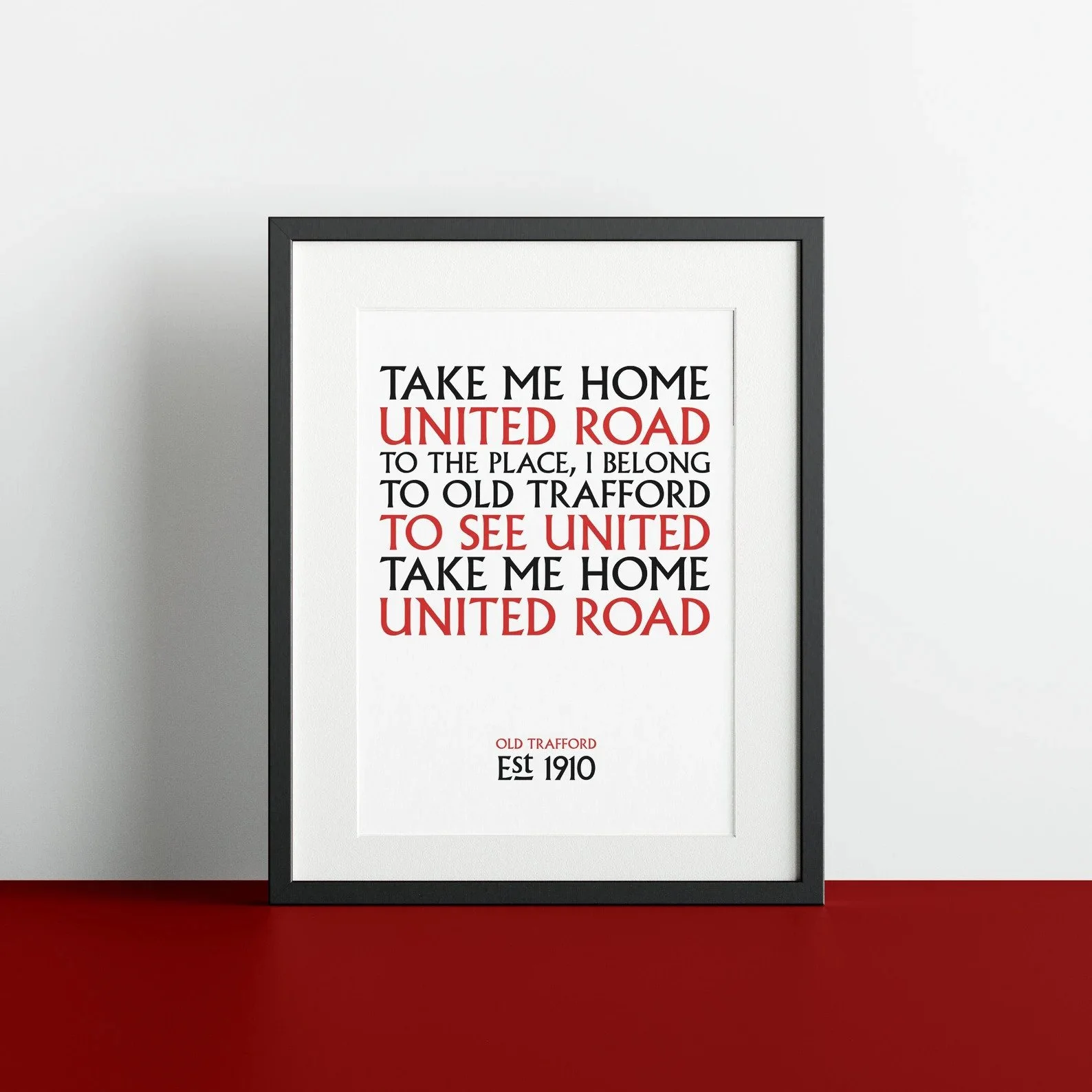 Manchester United Print Old Trafford Take Me Home Chant A4 Unframed - £8.99