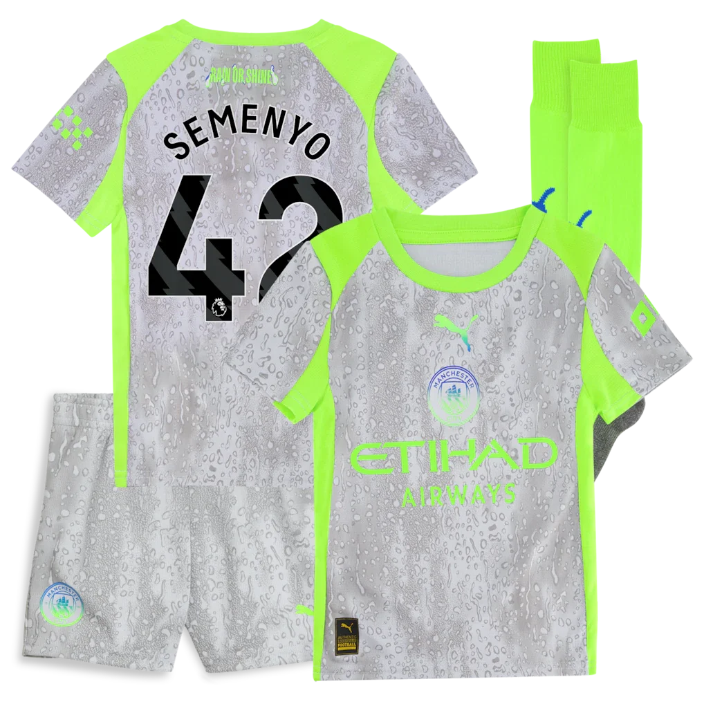 Manchester City PUMA Third Minikit 2025-26 with Semenyo 42 Printing - £75.00
