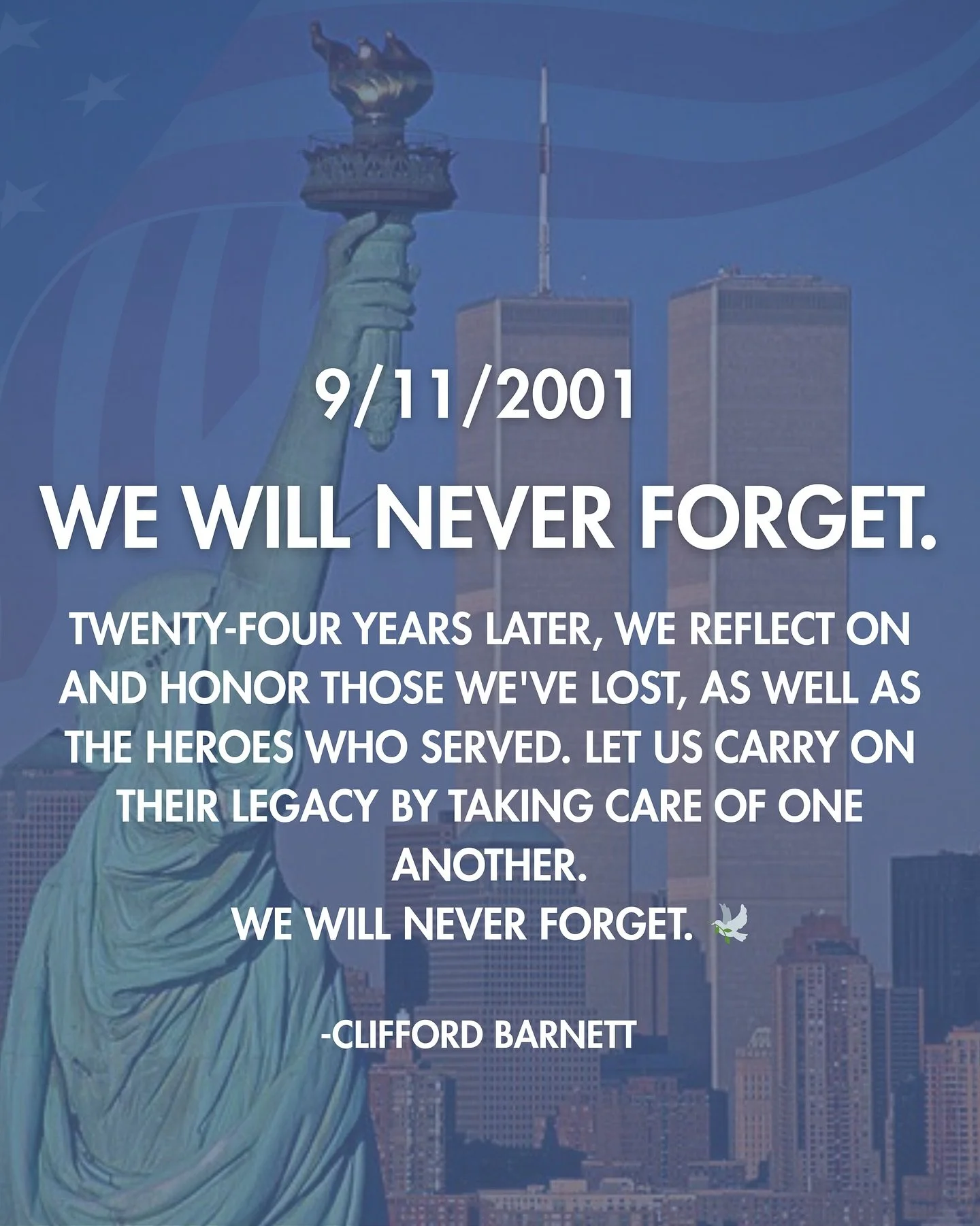 🇺🇸 Today, we remember the lives lost on September 11, 2001, and honor the heroes who ran toward danger to protect and help others.

That same spirit of service lives on in our community today &mdash; in our first responders, our teachers, and our n