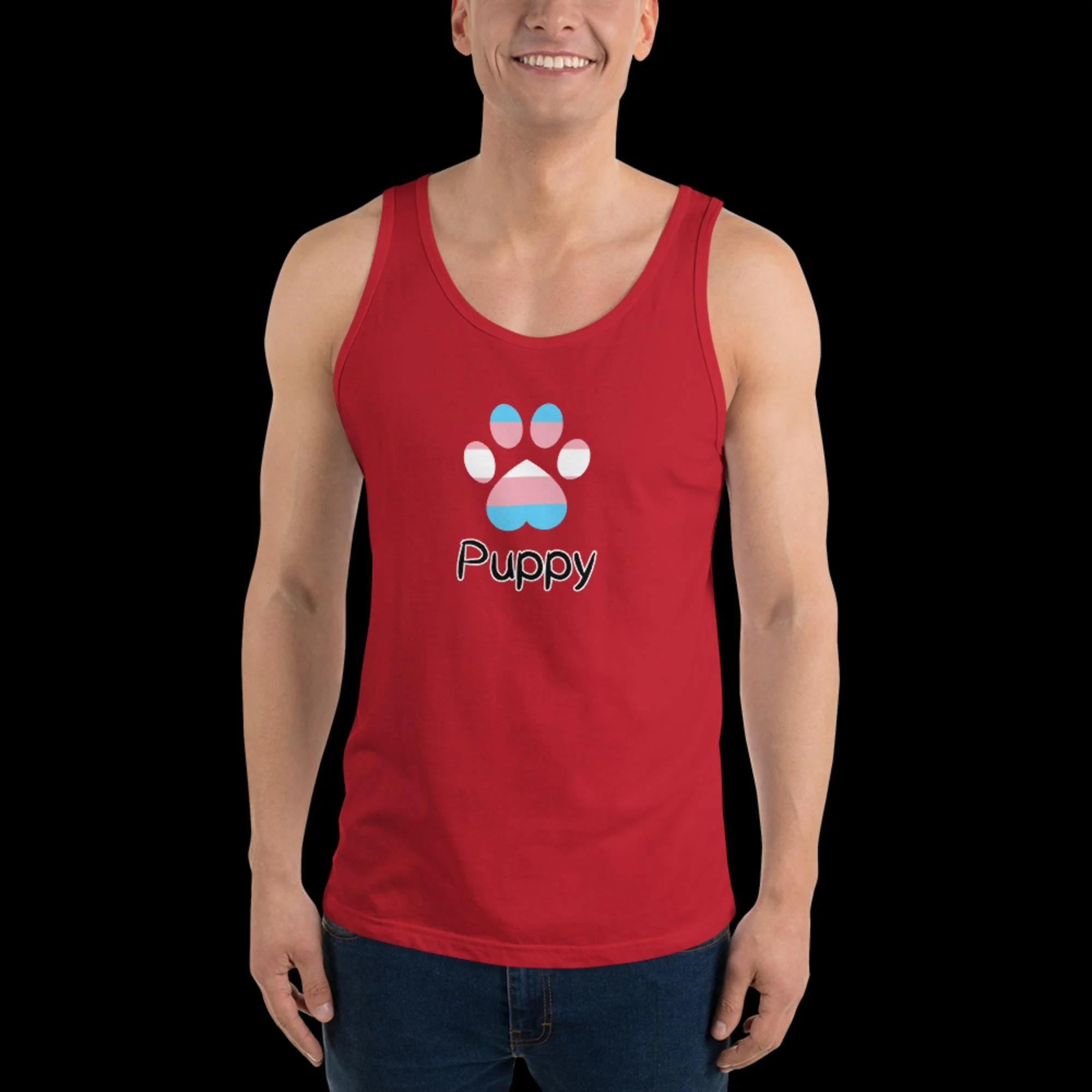 Playful Puppy Tank Top - Transgender Pride