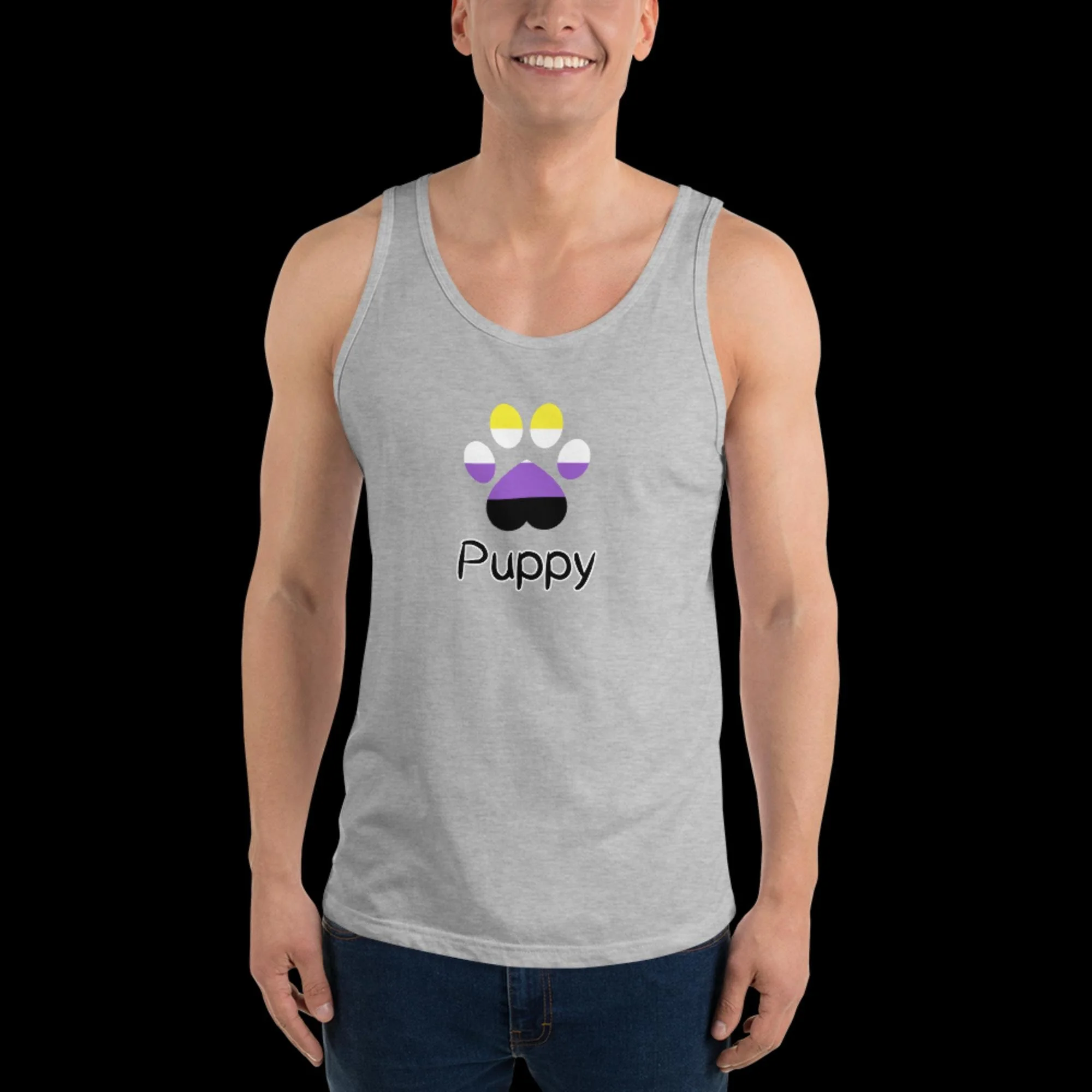 Playful Puppy Tank Top - Non-Binary Pride
