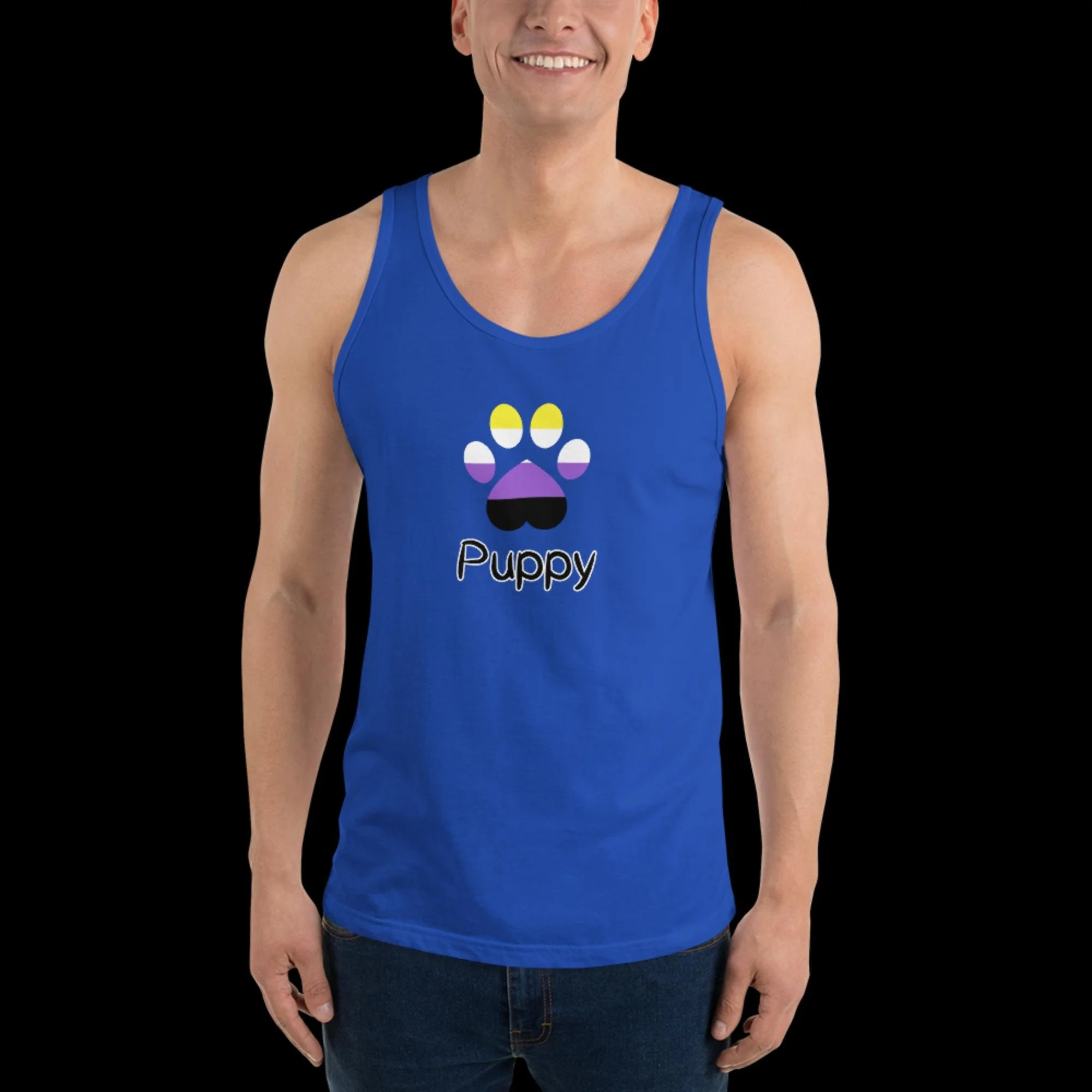 Playful Puppy Tank Top - Non-Binary Pride