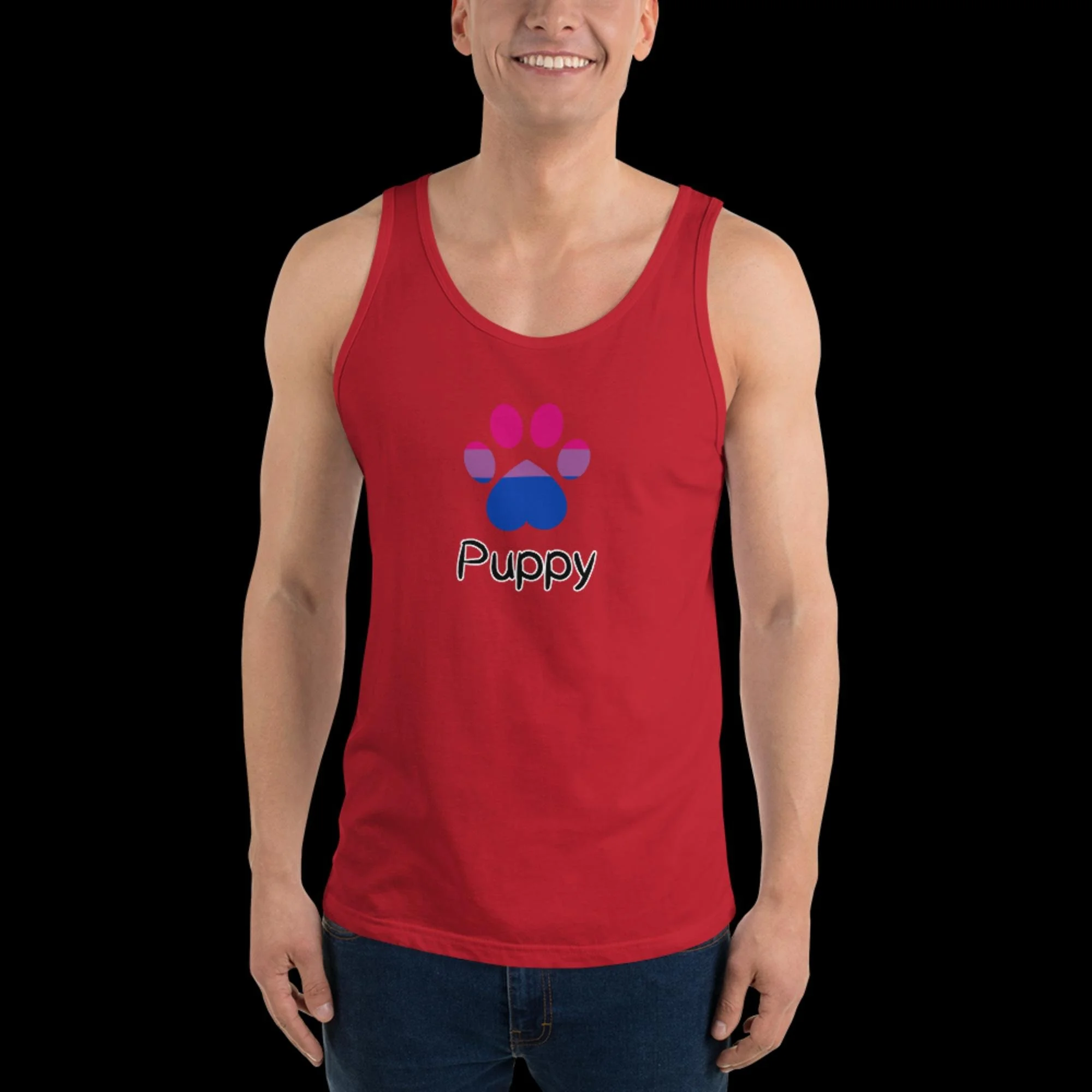 Playful Puppy Tank Top - Bisexual Pride