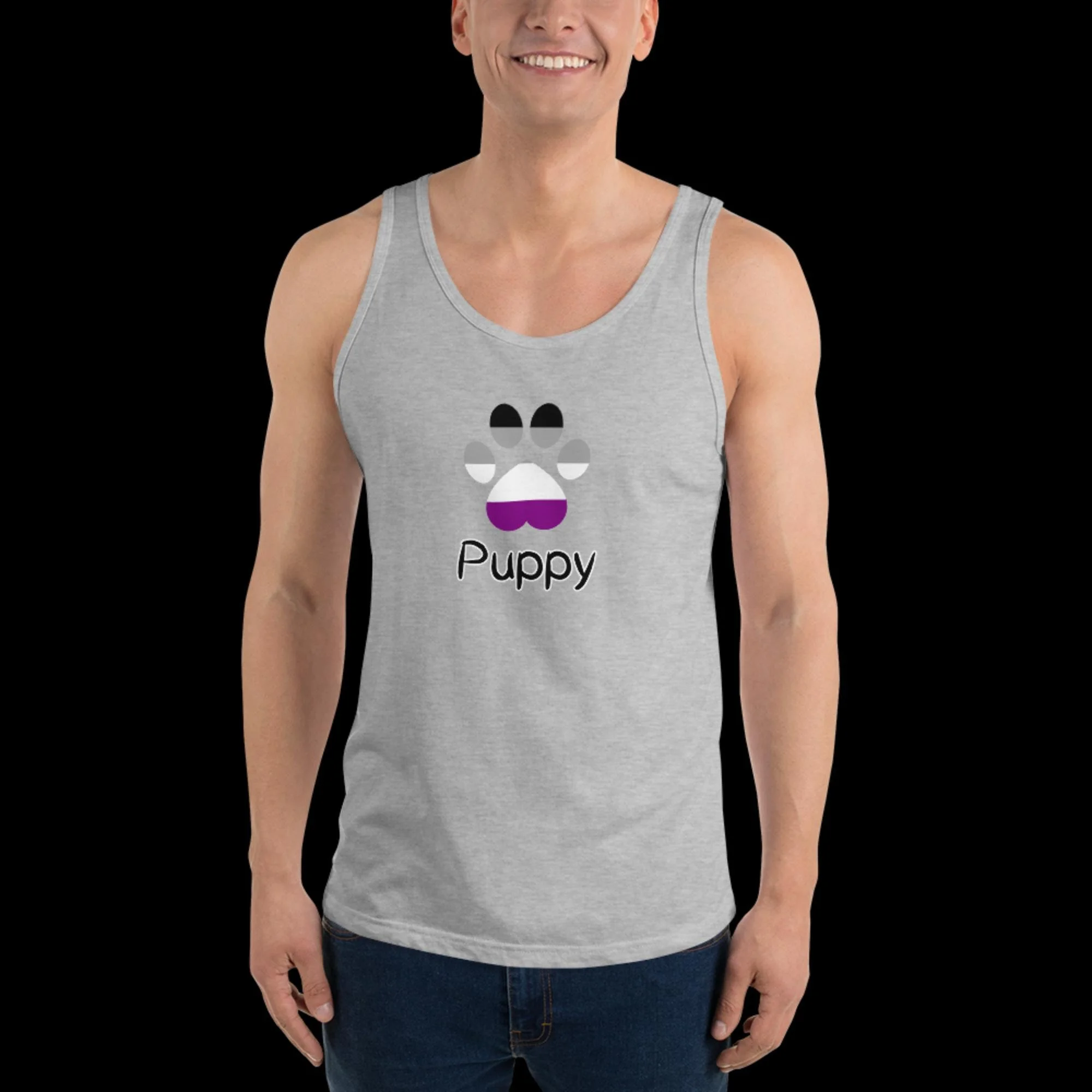 Playful Puppy Tank Top - Asexual Pride