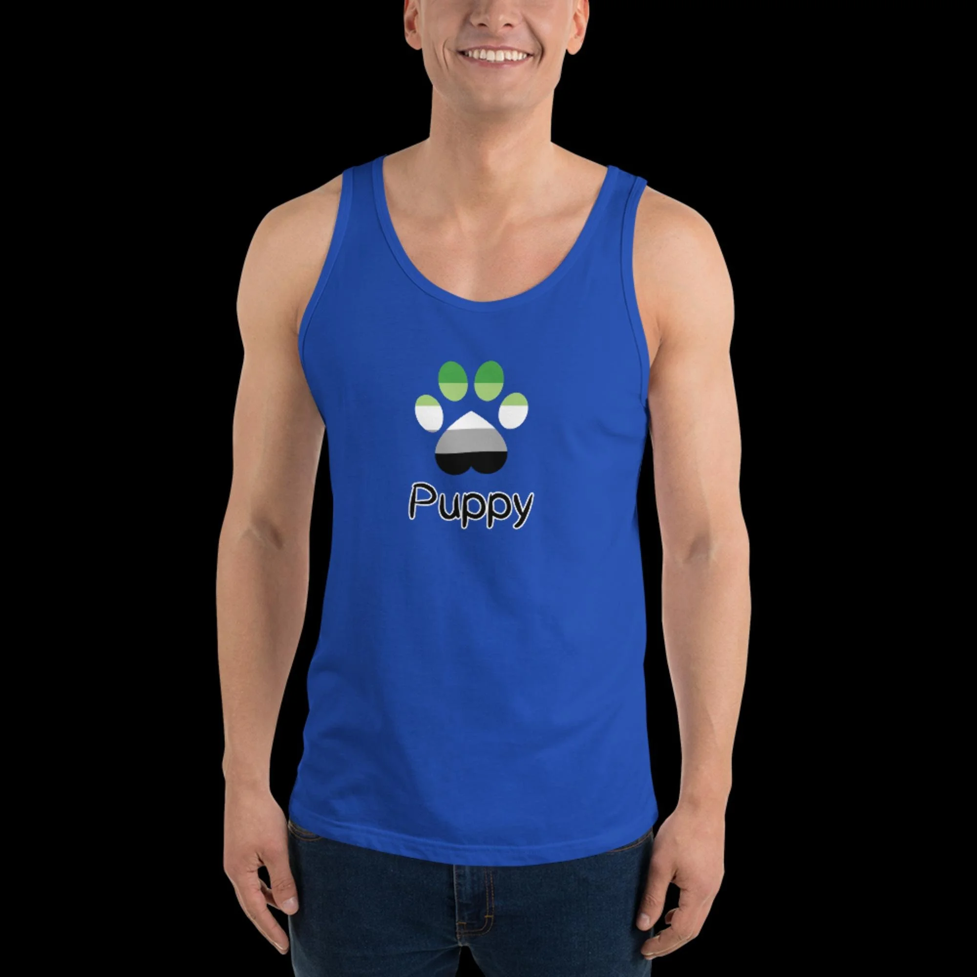 Playful Puppy Tank Top - Aromantic Pride
