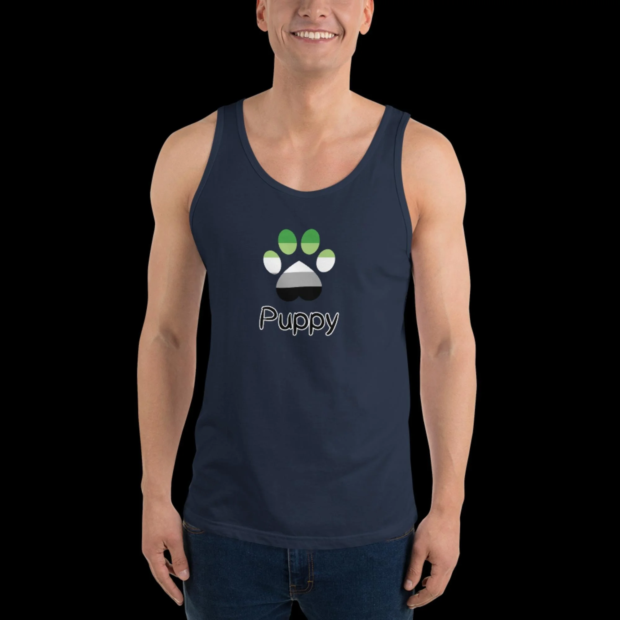 Playful Puppy Tank Top - Aromantic Pride