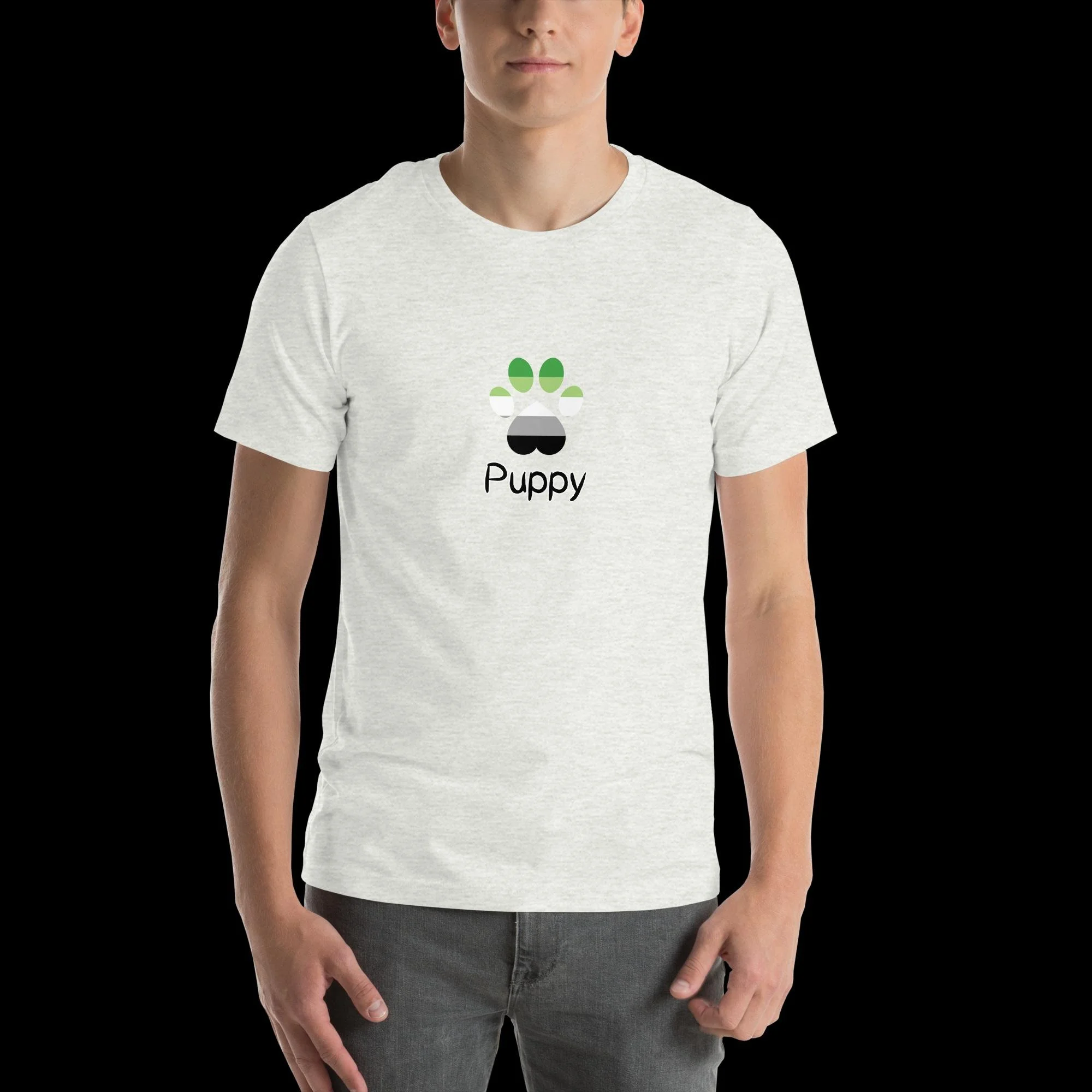 Playful Puppy T-Shirt - Aromantic Pride
