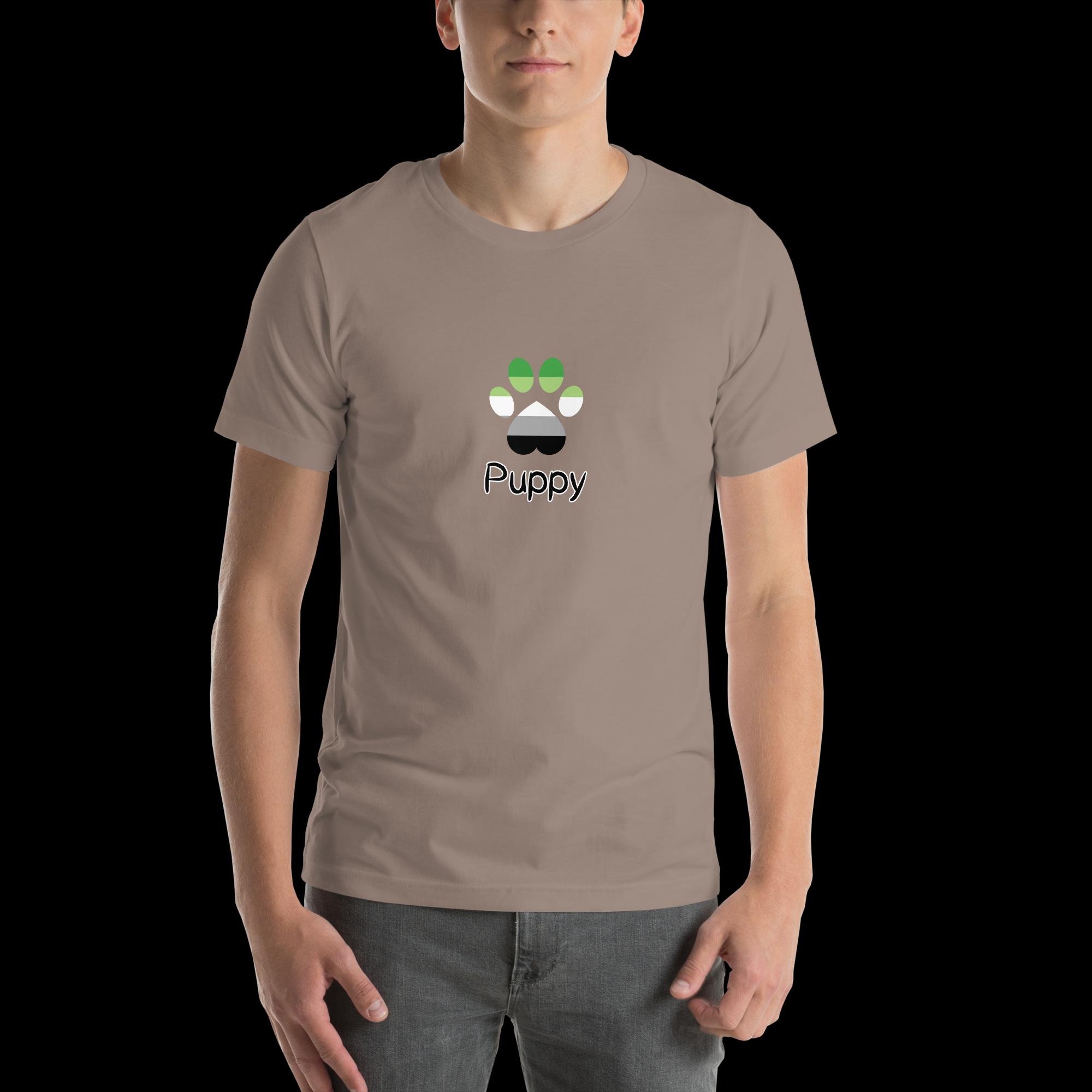 Playful Puppy T-Shirt - Aromantic Pride