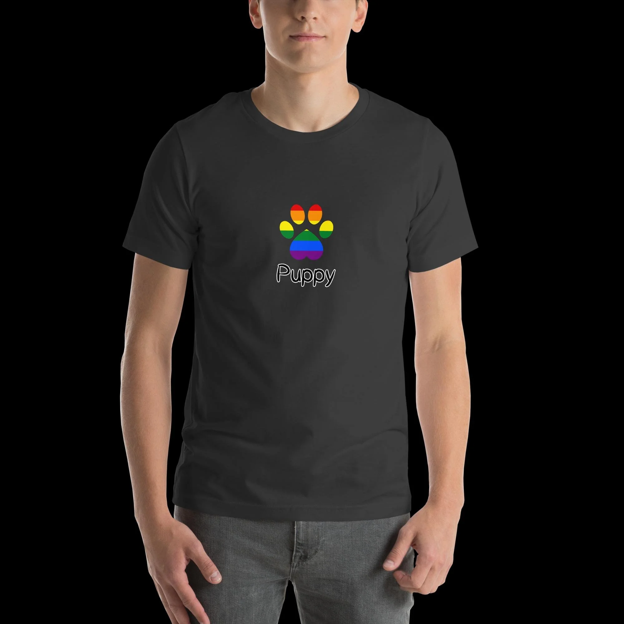Playful Puppy T-Shirt - Traditional Rainbow Pride