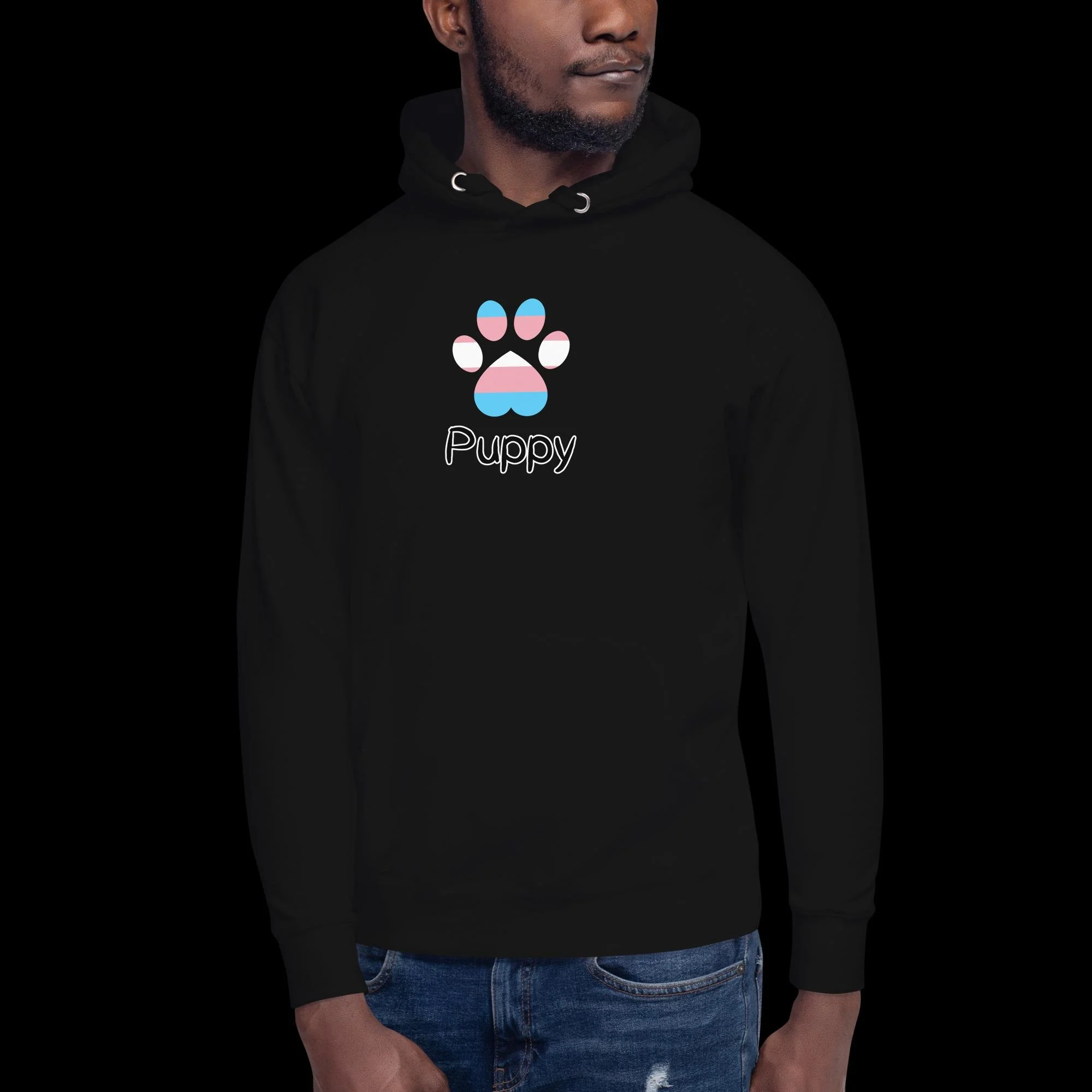 Playful Puppy Hoodie - Transgender Pride
