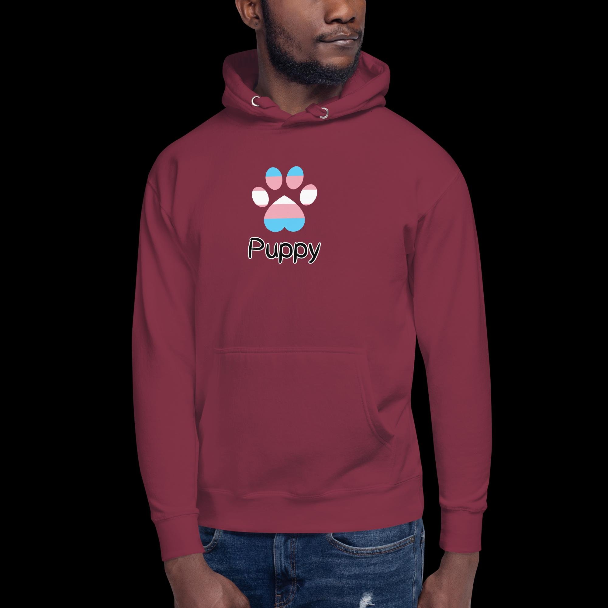 Playful Puppy Hoodie - Transgender Pride
