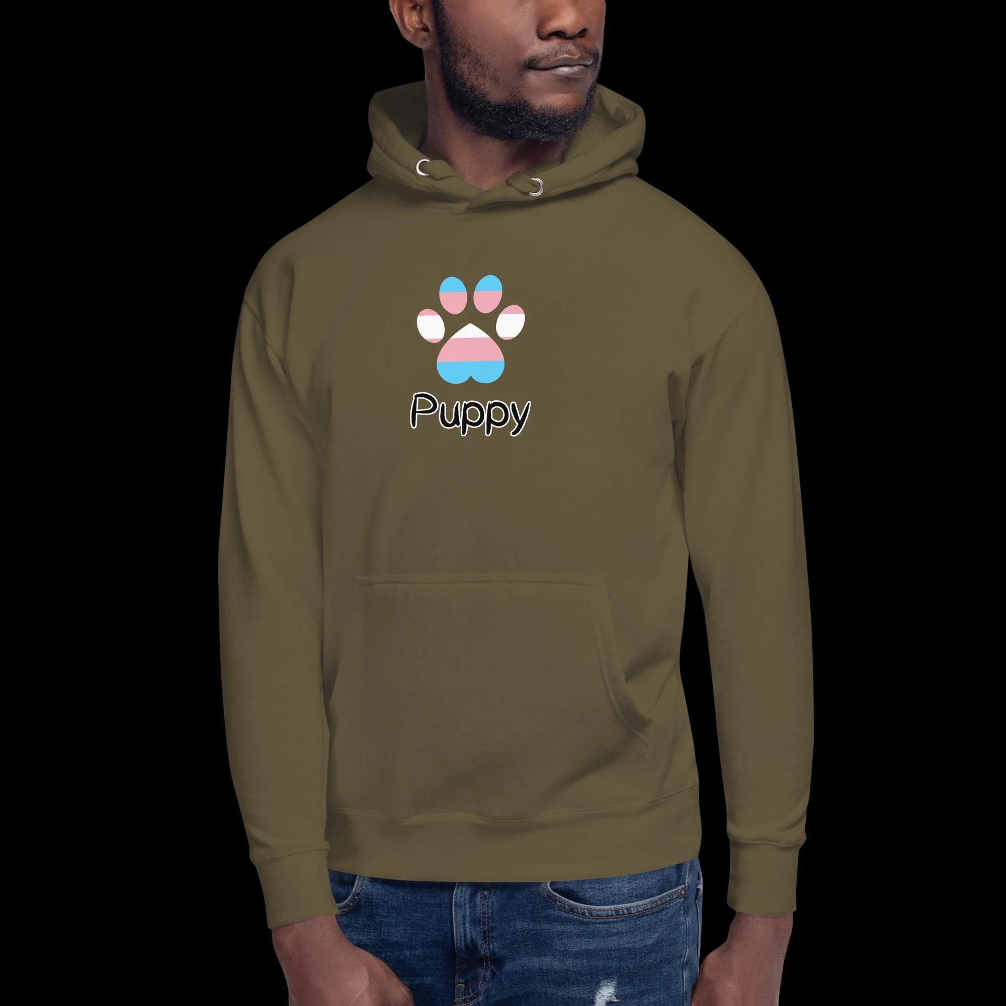 Playful Puppy Hoodie - Transgender Pride