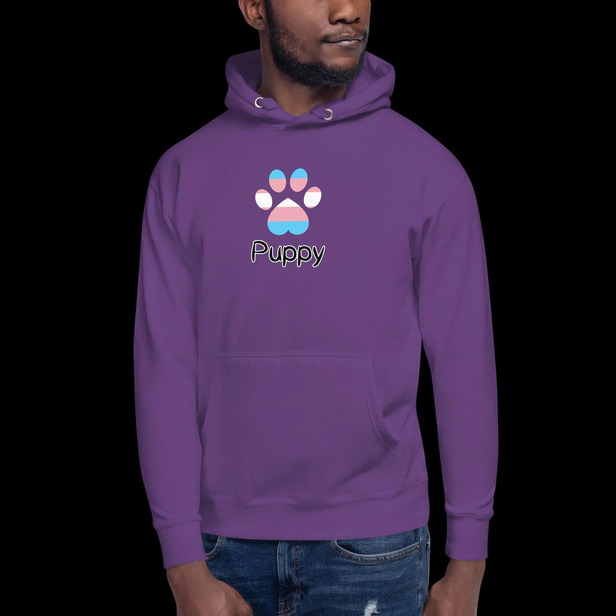 Playful Puppy Hoodie - Transgender Pride