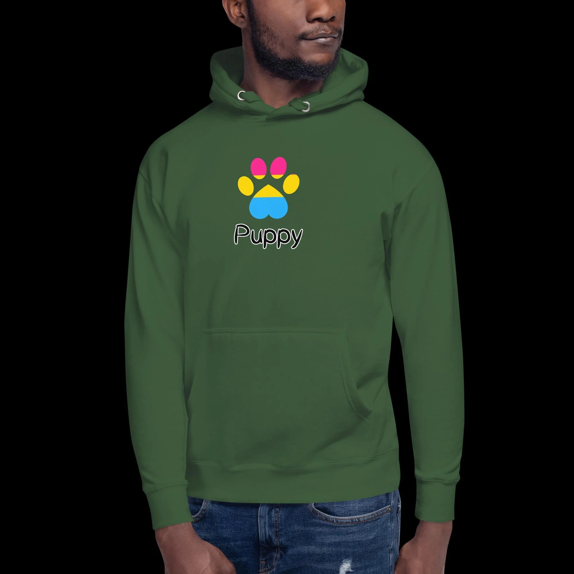 Playful Puppy Hoodie - Pansexual Pride