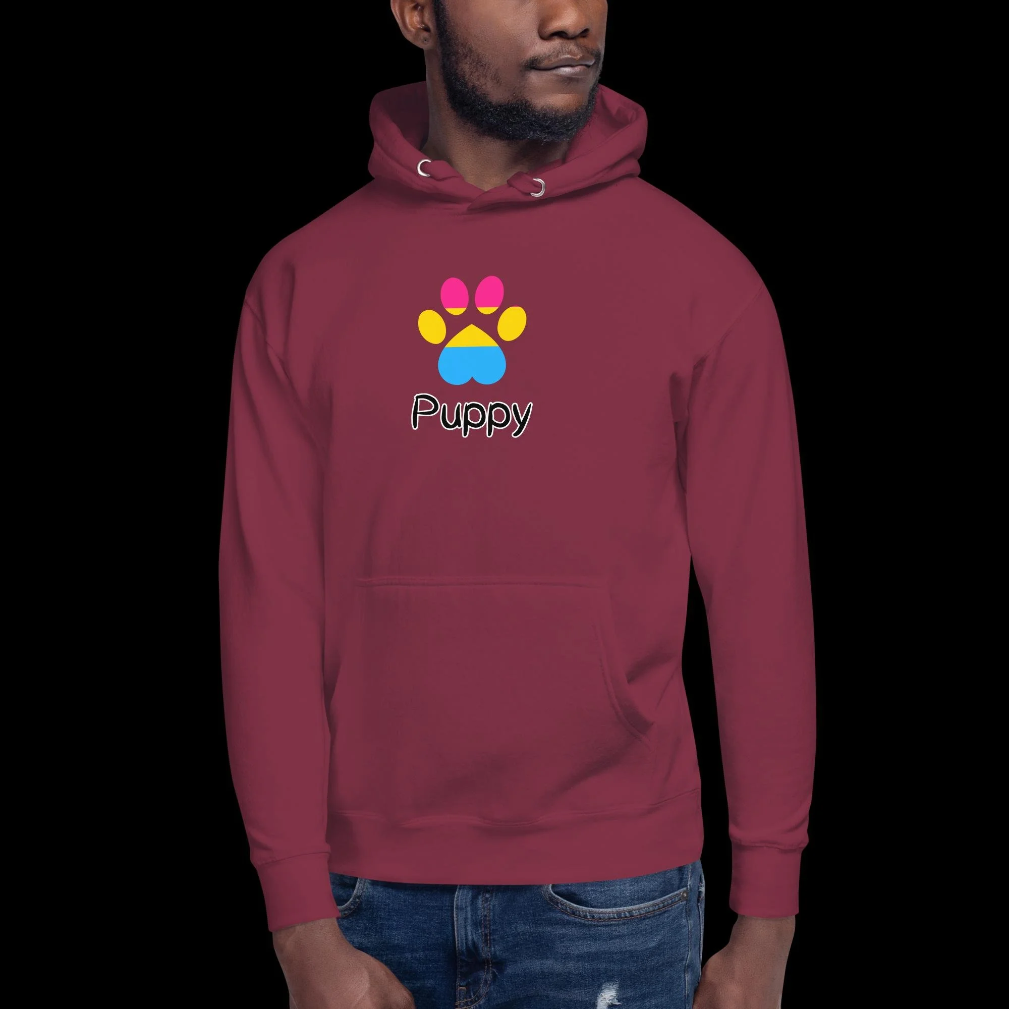 Playful Puppy Hoodie - Pansexual Pride