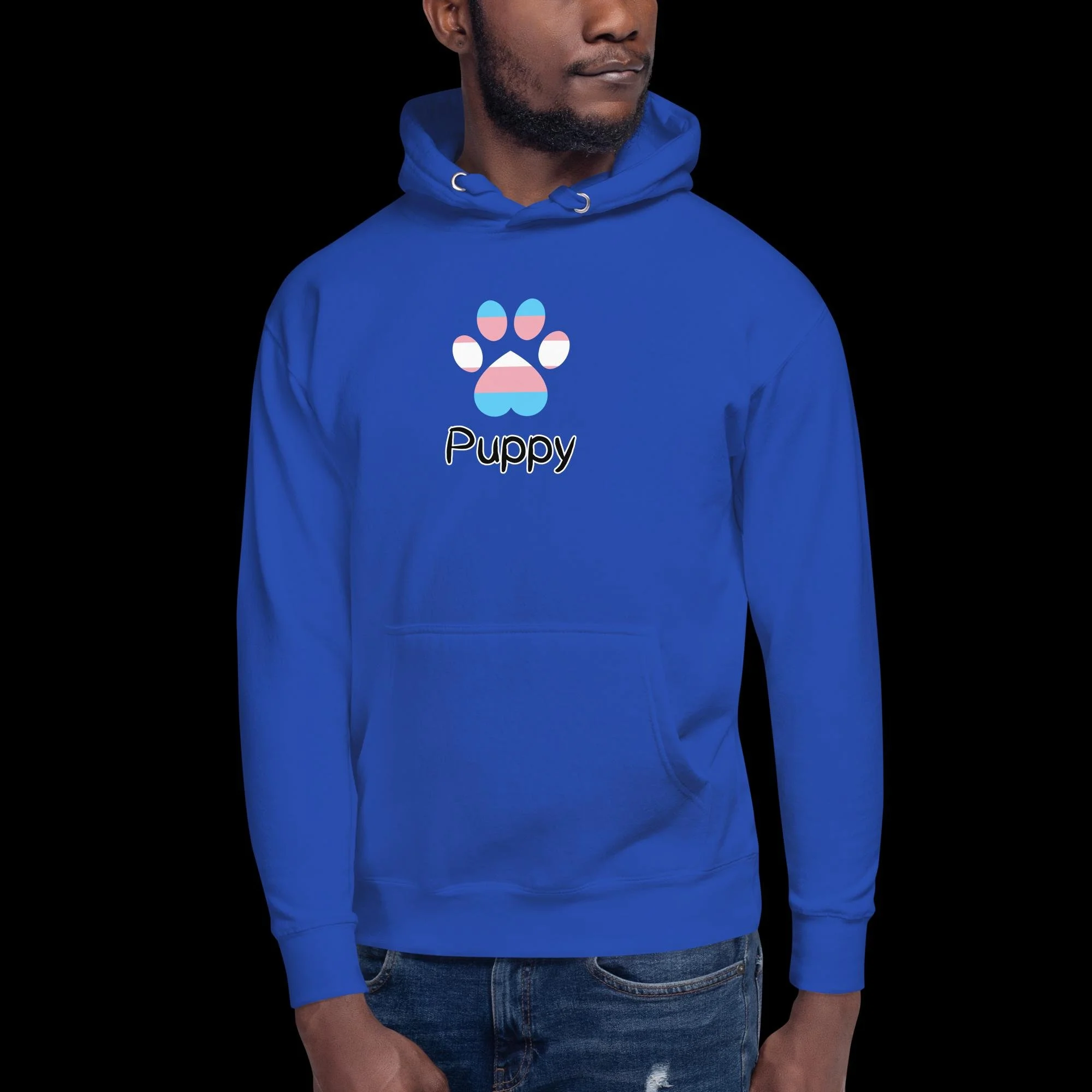 Playful Puppy Hoodie - Transgender Pride