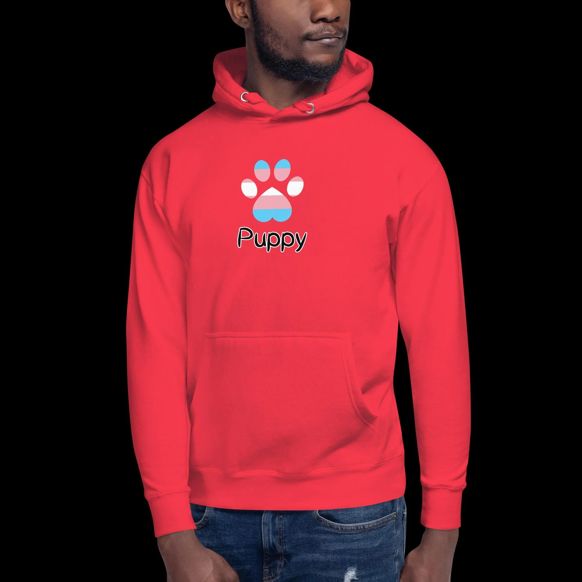 Playful Puppy Hoodie - Transgender Pride