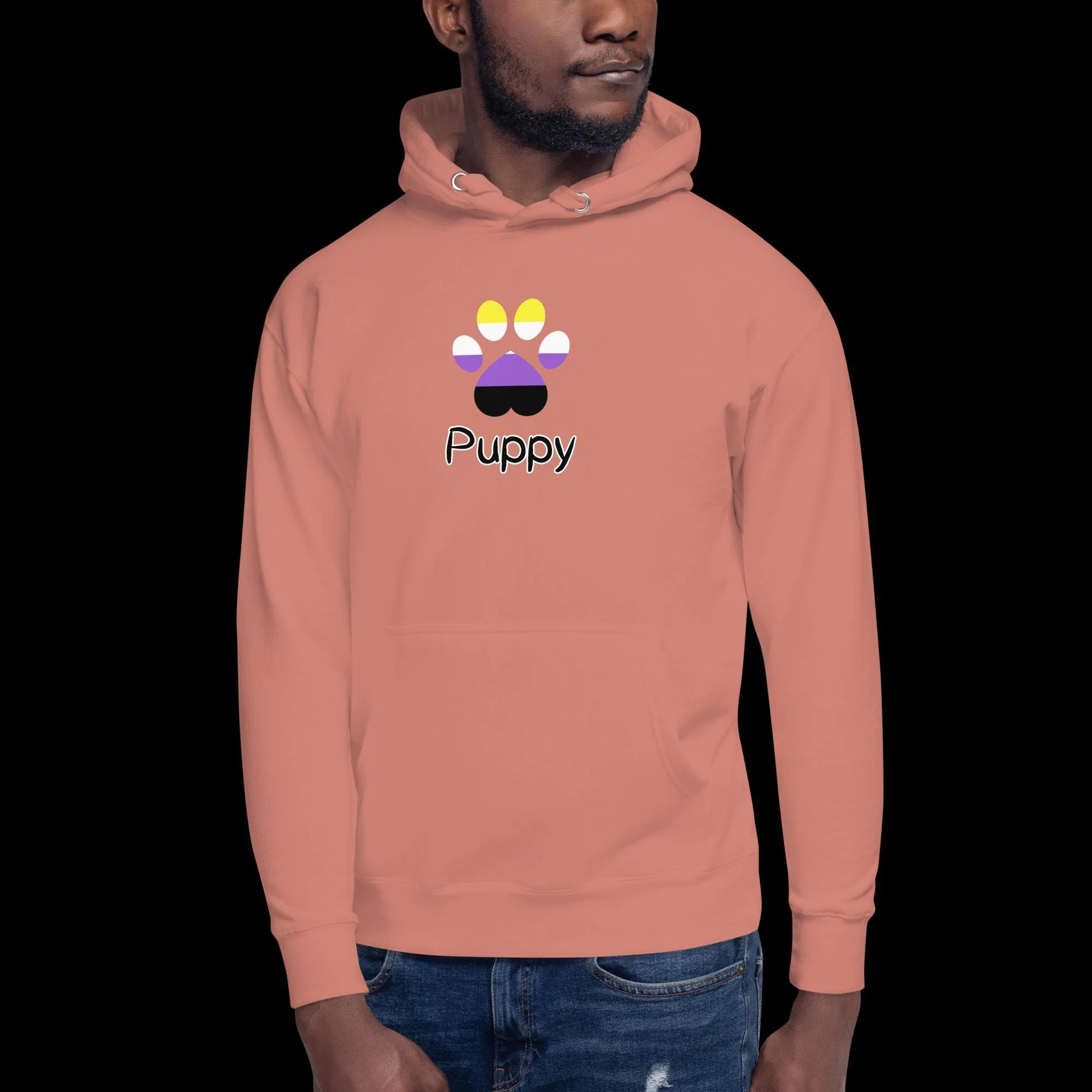 Playful Puppy Hoodie - Non-Binary Pride