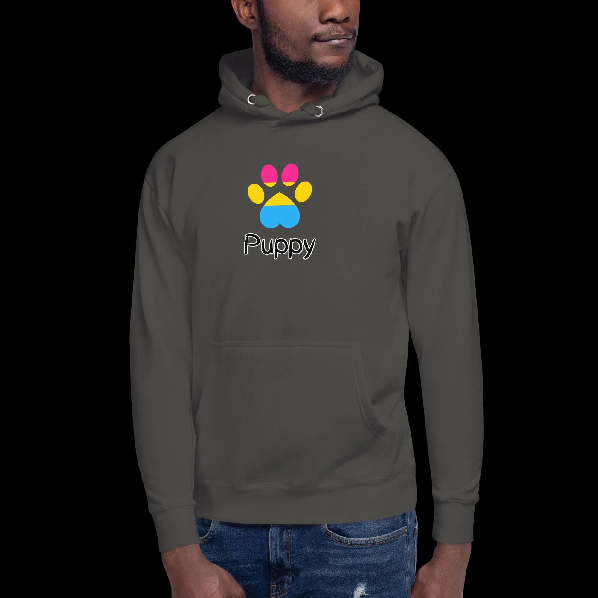 Playful Puppy Hoodie - Pansexual Pride