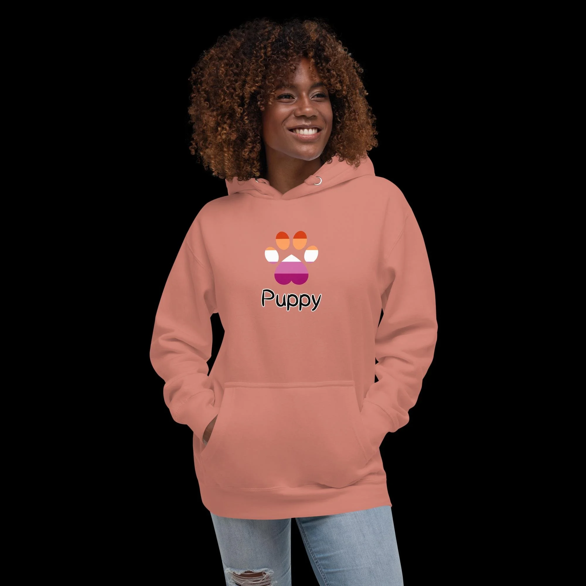 Playful Puppy Hoodie - Lesbian Pride