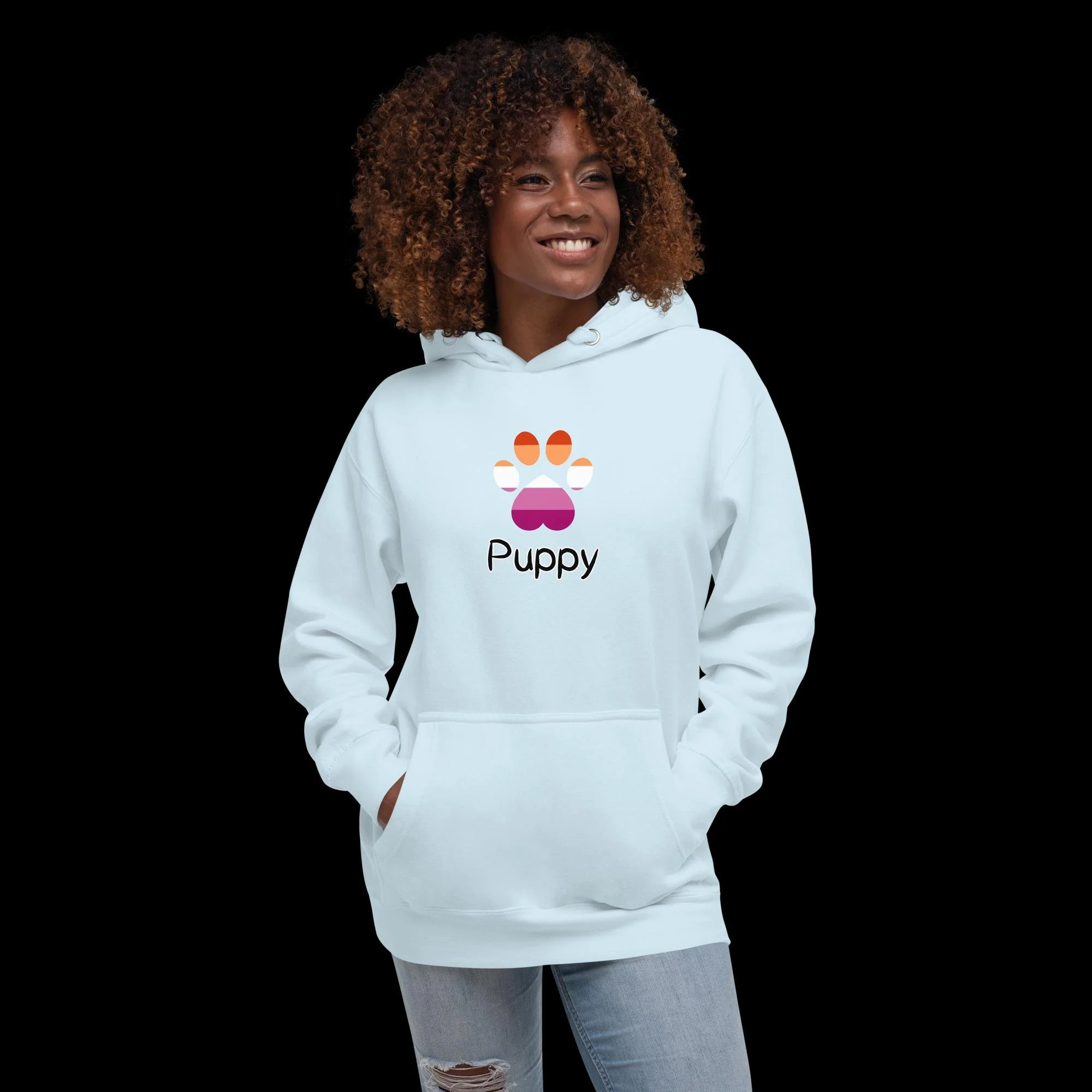 Playful Puppy Hoodie - Lesbian Pride