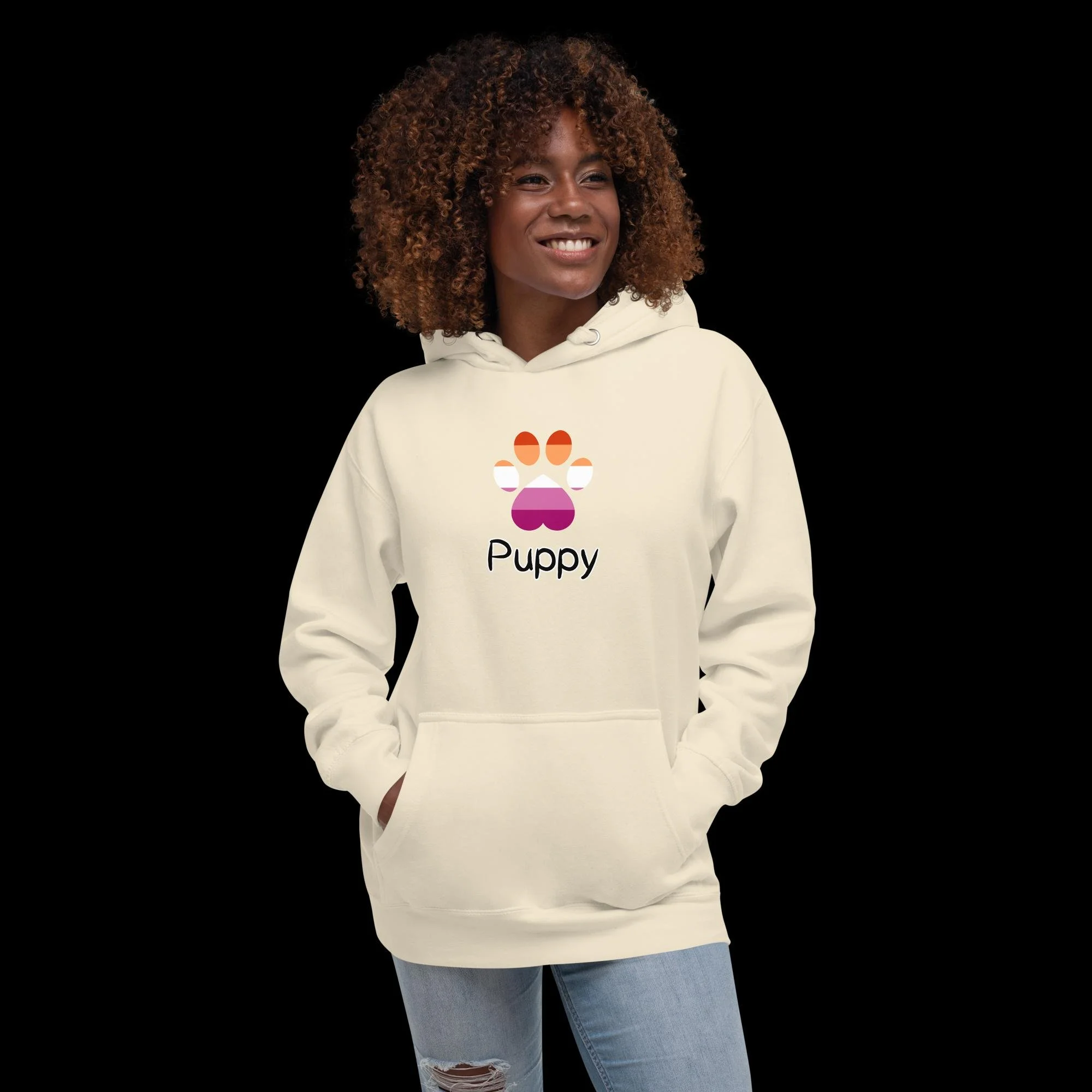 Playful Puppy Hoodie - Lesbian Pride