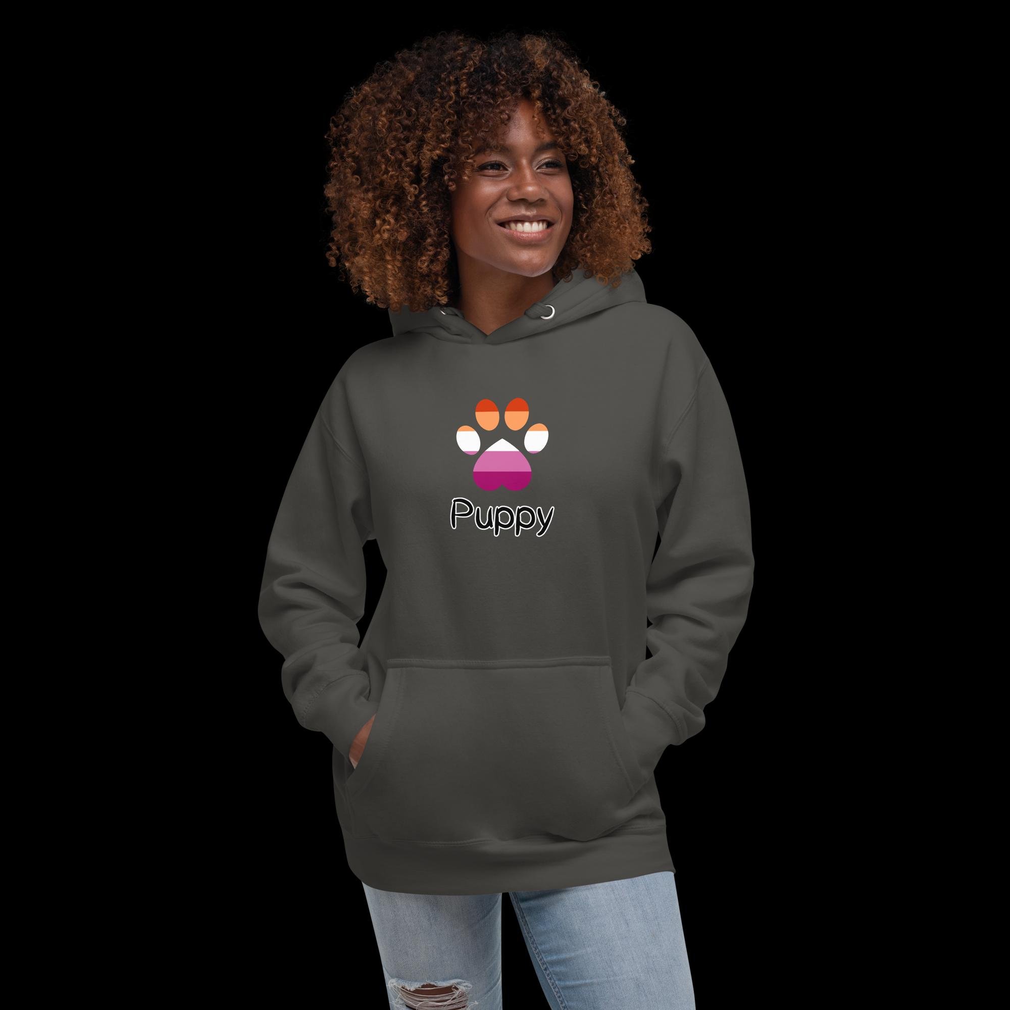 Playful Puppy Hoodie - Lesbian Pride