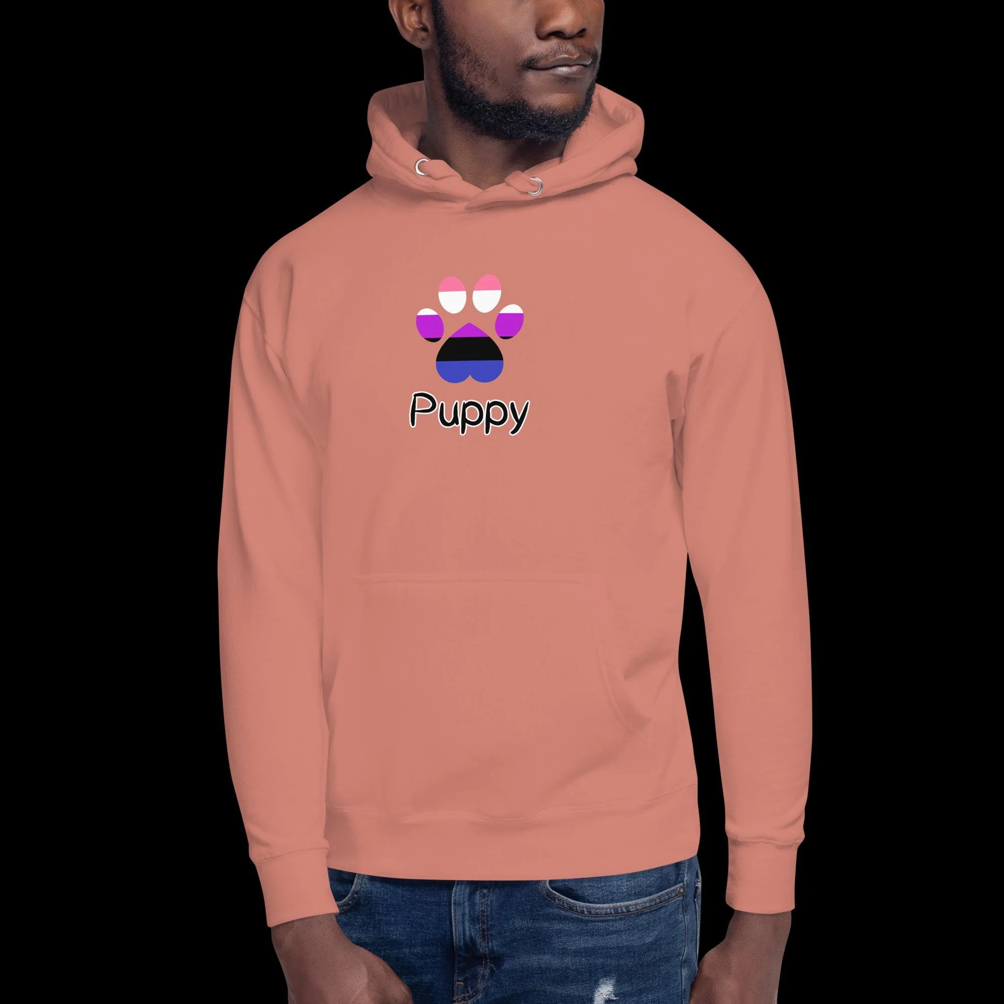 Playful Puppy Hoodie - Genderfluid Pride