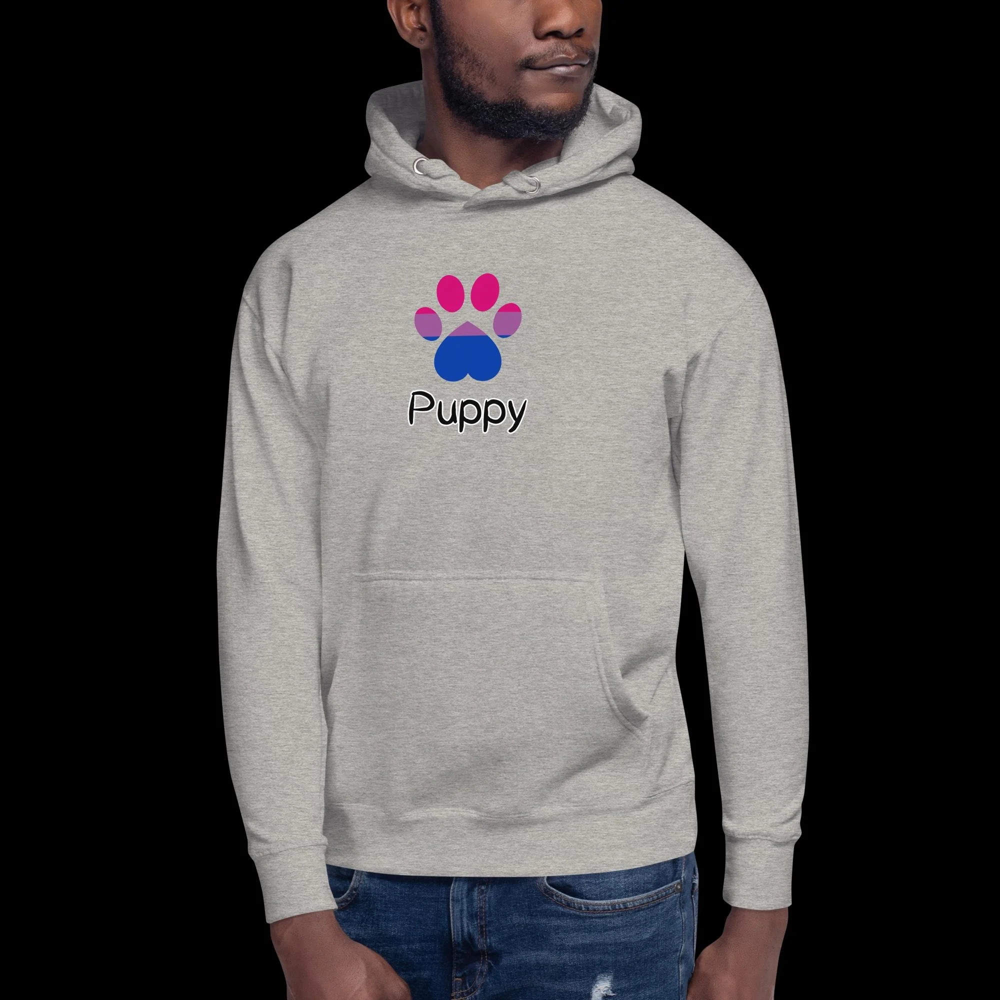 Playful Puppy Hoodie - Bisexual Pride
