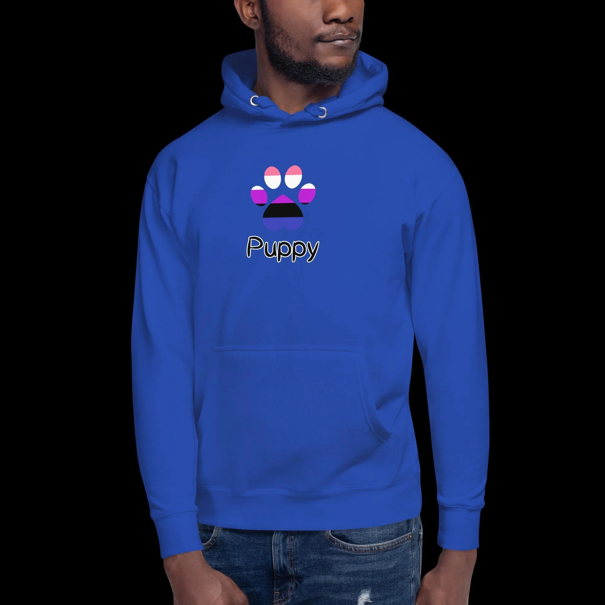 Playful Puppy Hoodie - Genderfluid Pride