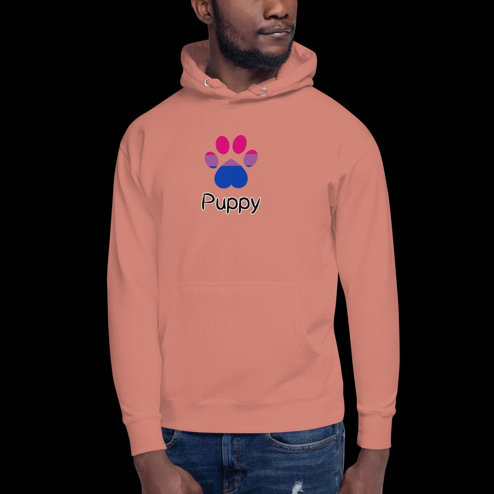 Playful Puppy Hoodie - Bisexual Pride
